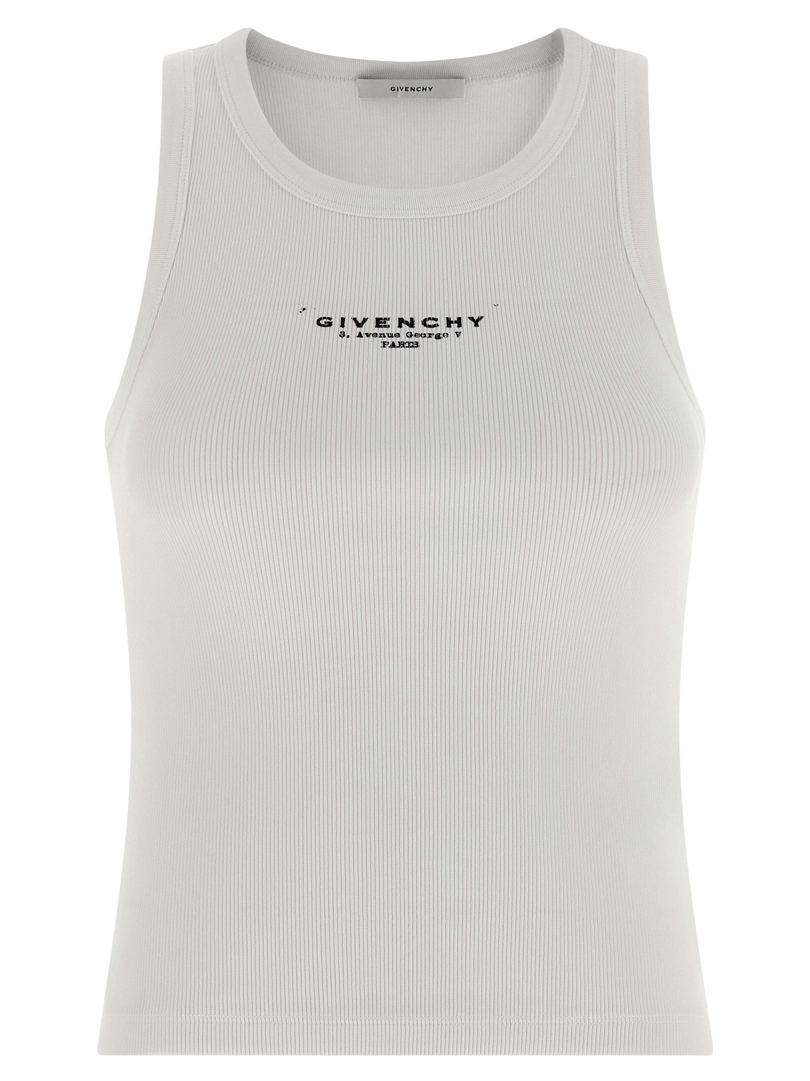 Givenchy Weißes ärmelloses Baumwoll-T-Shirt