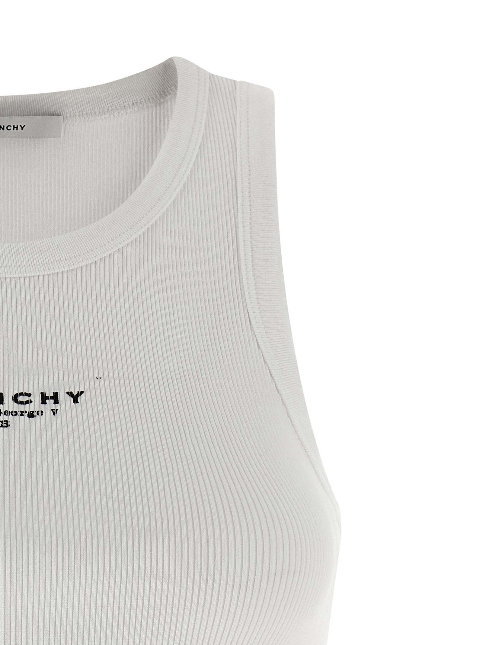 Givenchy Weißes ärmelloses Baumwoll-T-Shirt