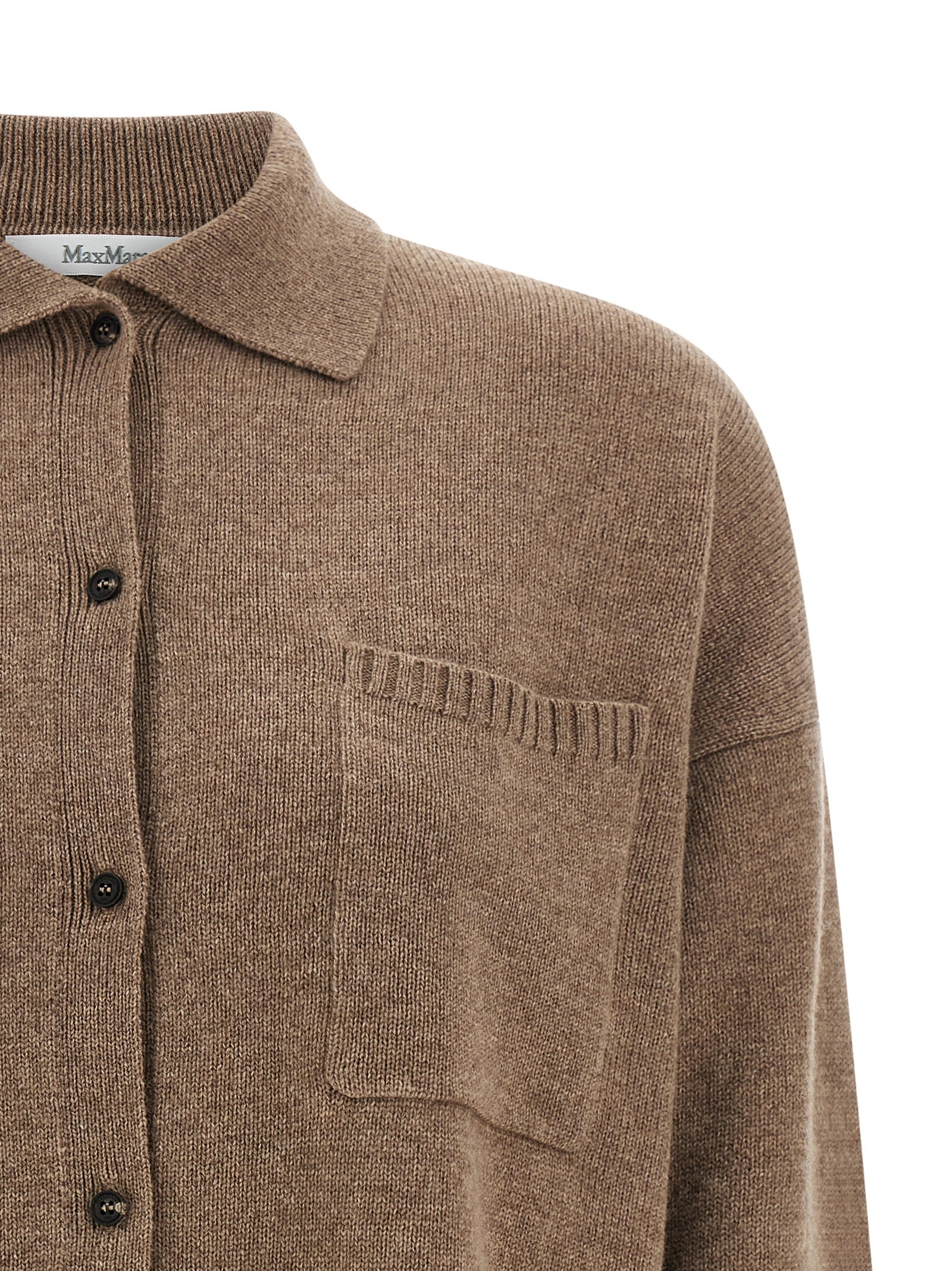 Max Mara Brauner Kaschmir-Strickjacke