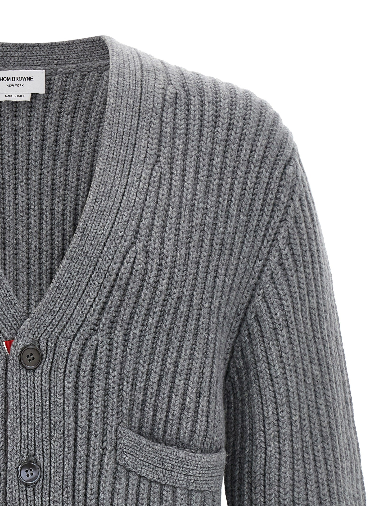 Thom Browne Grauer Kaschmir-Strickjacke