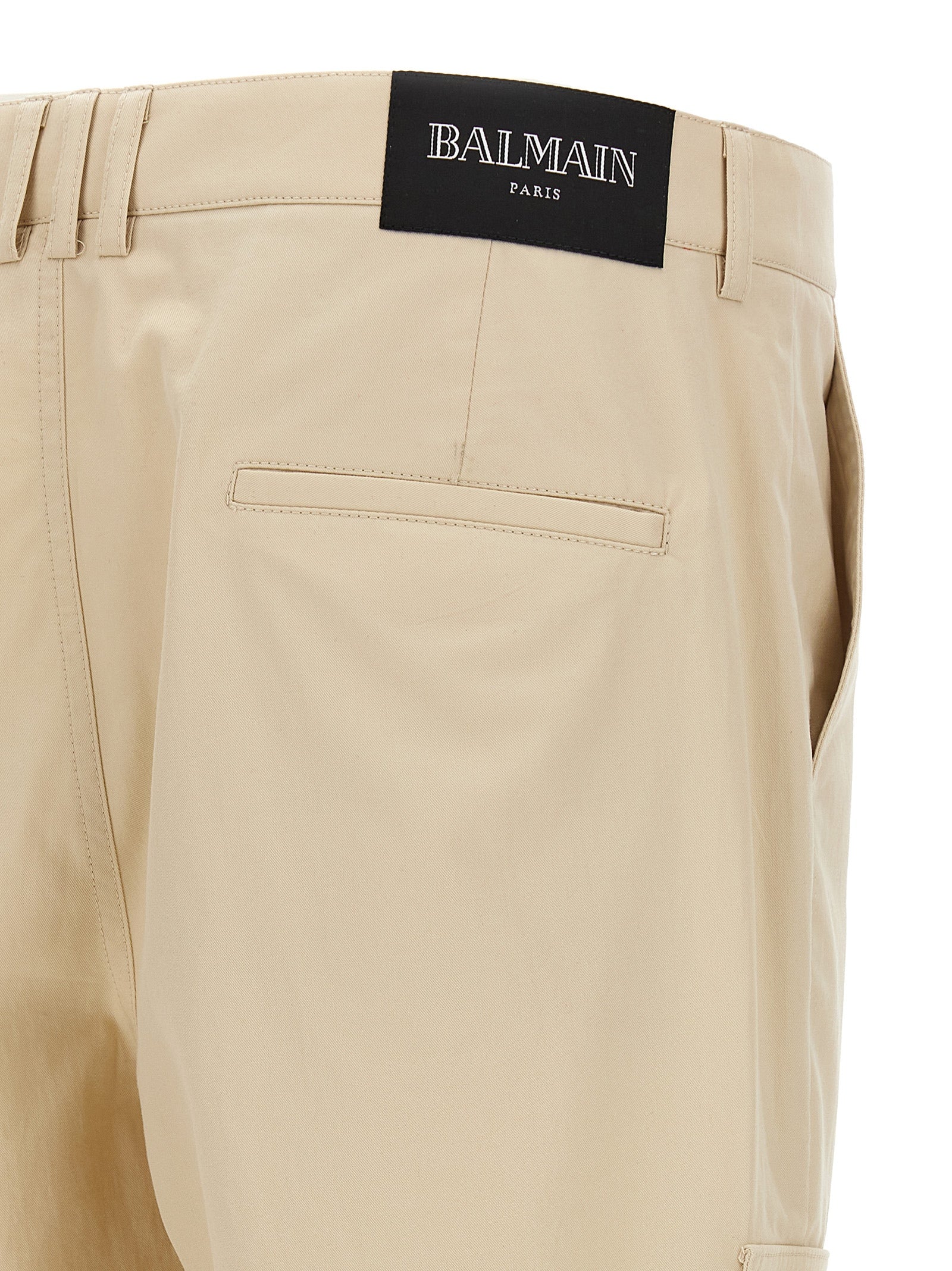 Balmain Beige Baumwoll-Cargo-Hose
