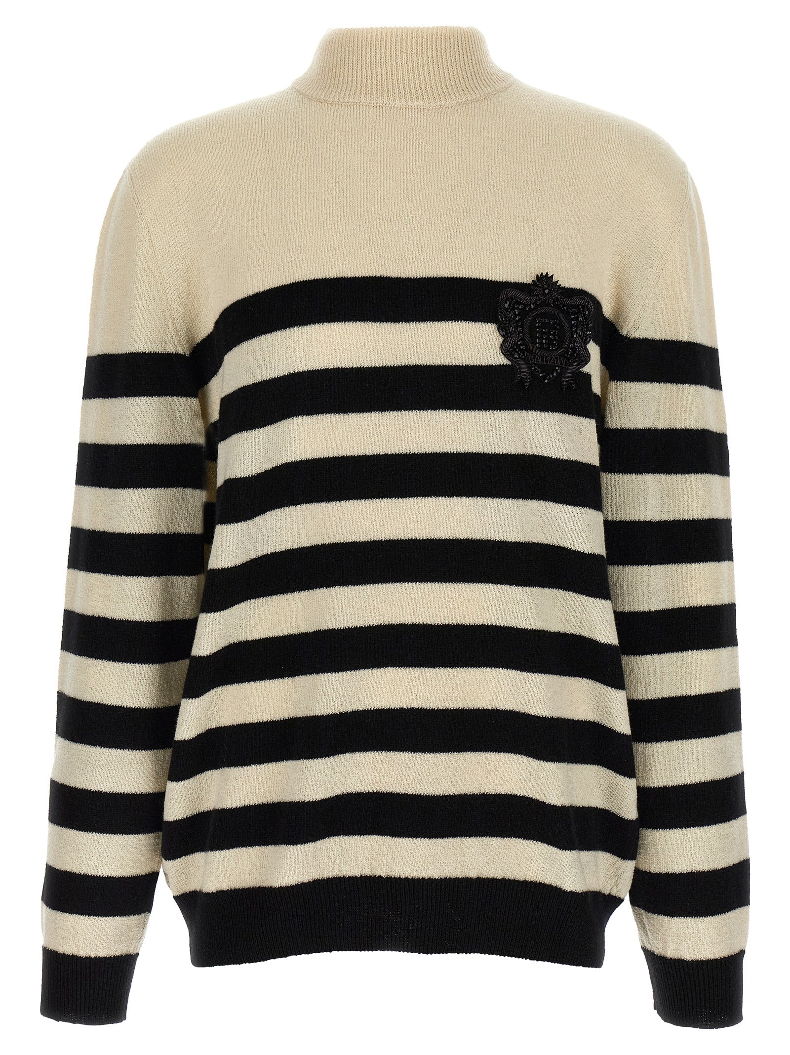 Balmain Zweifarbige Wollstrickjacke