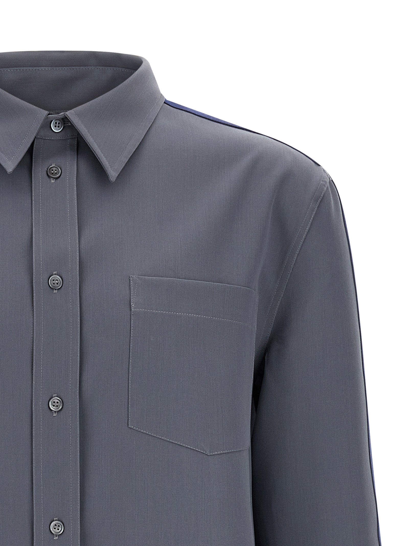 Marni Graue Bluse aus reiner Schurwolle