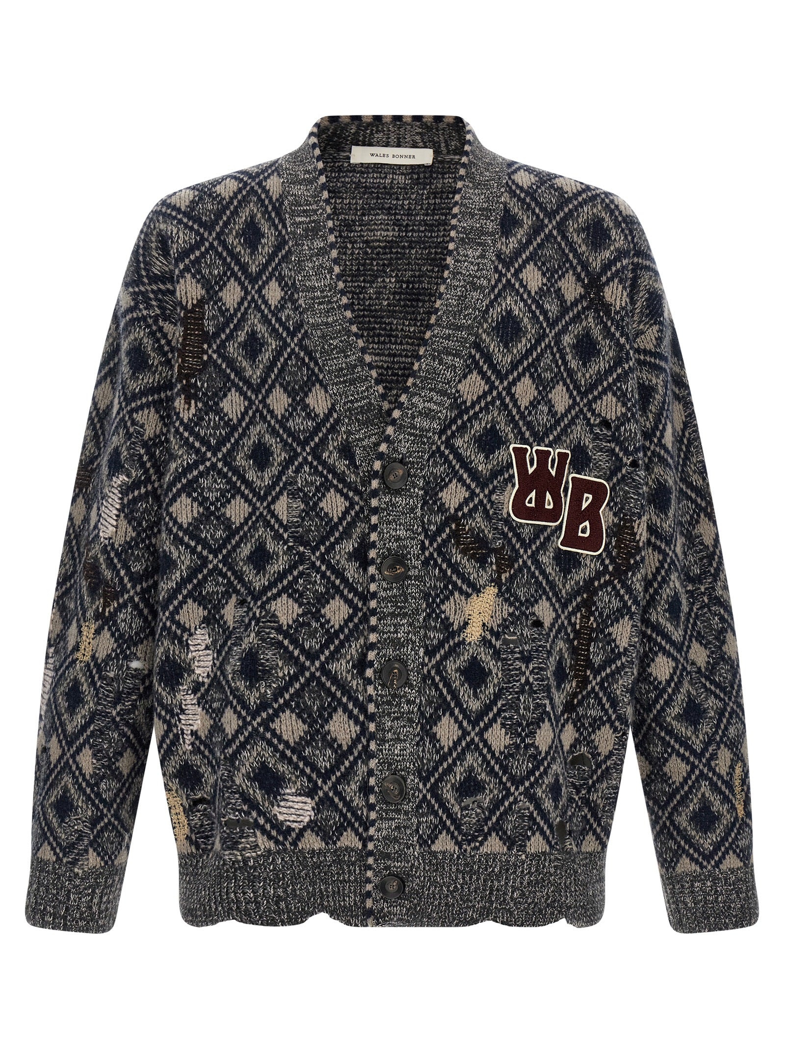 WALES BONNER Mehrfarbige Strickjacke aus Merinowolle
