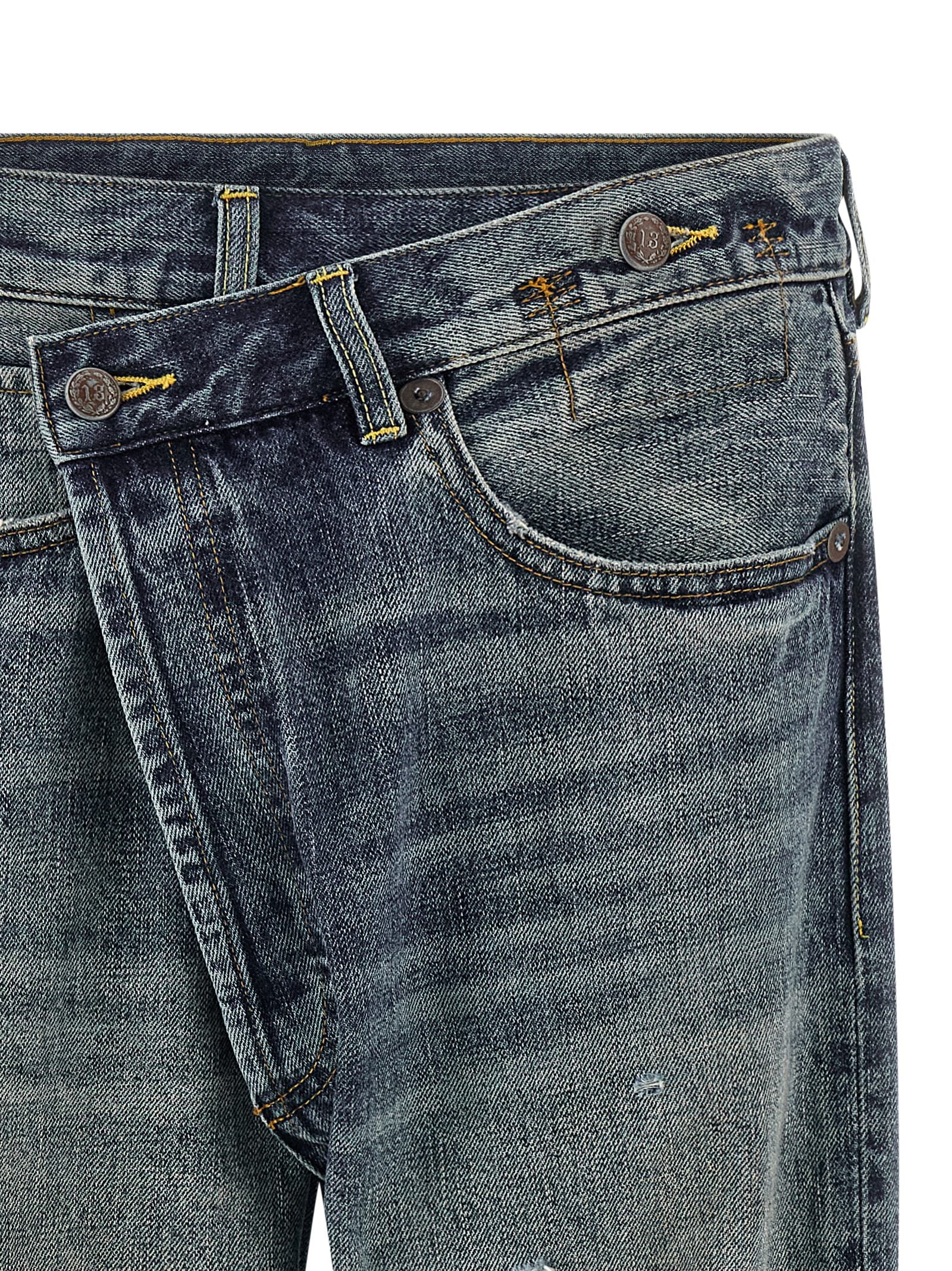 R13 Blaue Jeans aus Baumwolle im geraden Schnitt