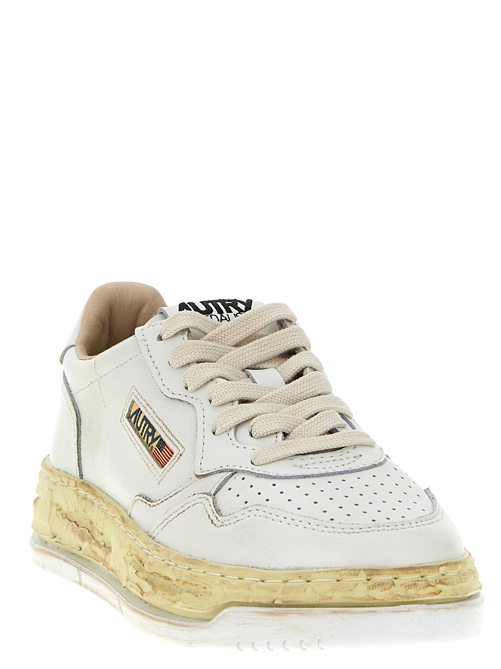 Autry Weiße Ziegenleder Chunky Sneaker