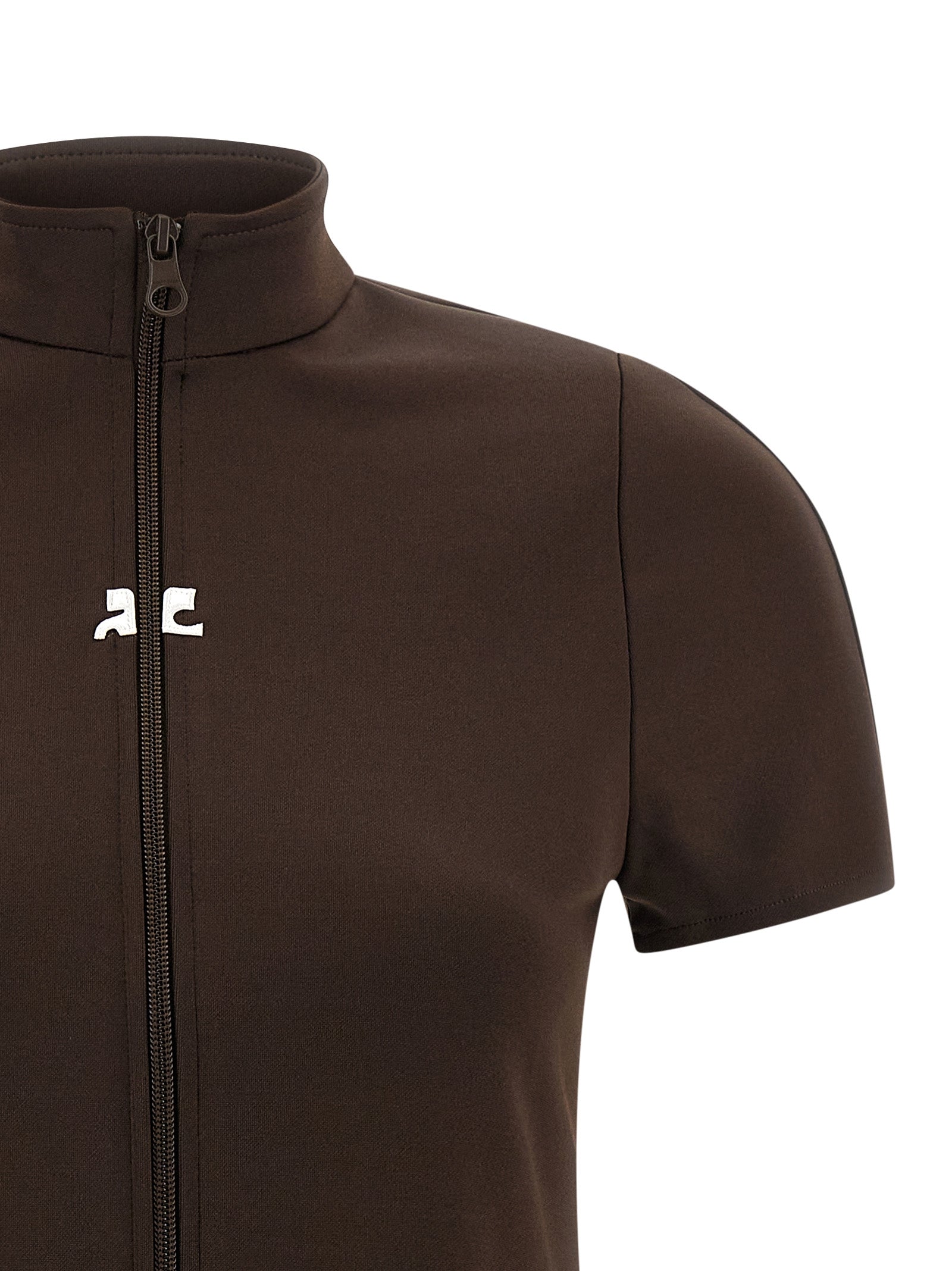 Courrèges Kurzes Braunes Kleid Aus Polyester