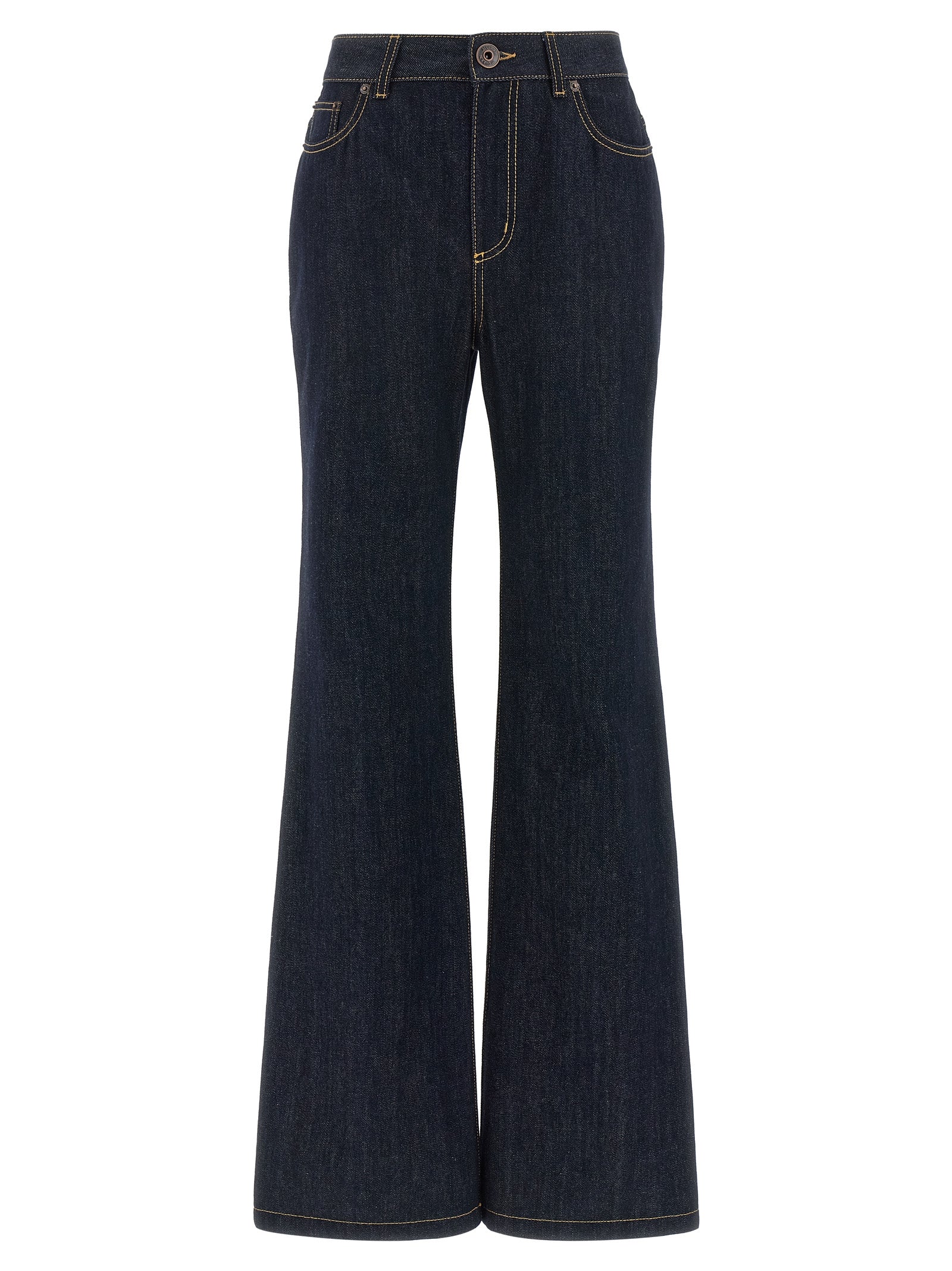 Alexander McQueen Blaue Baumwoll-Jeans mit ausgestelltem Bein
