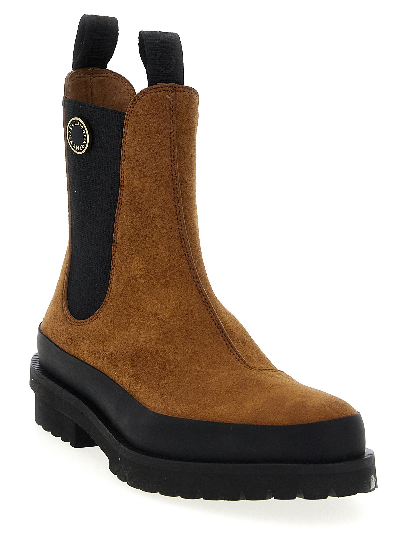 Stella McCartney Braune Ankle Boots aus Viskose