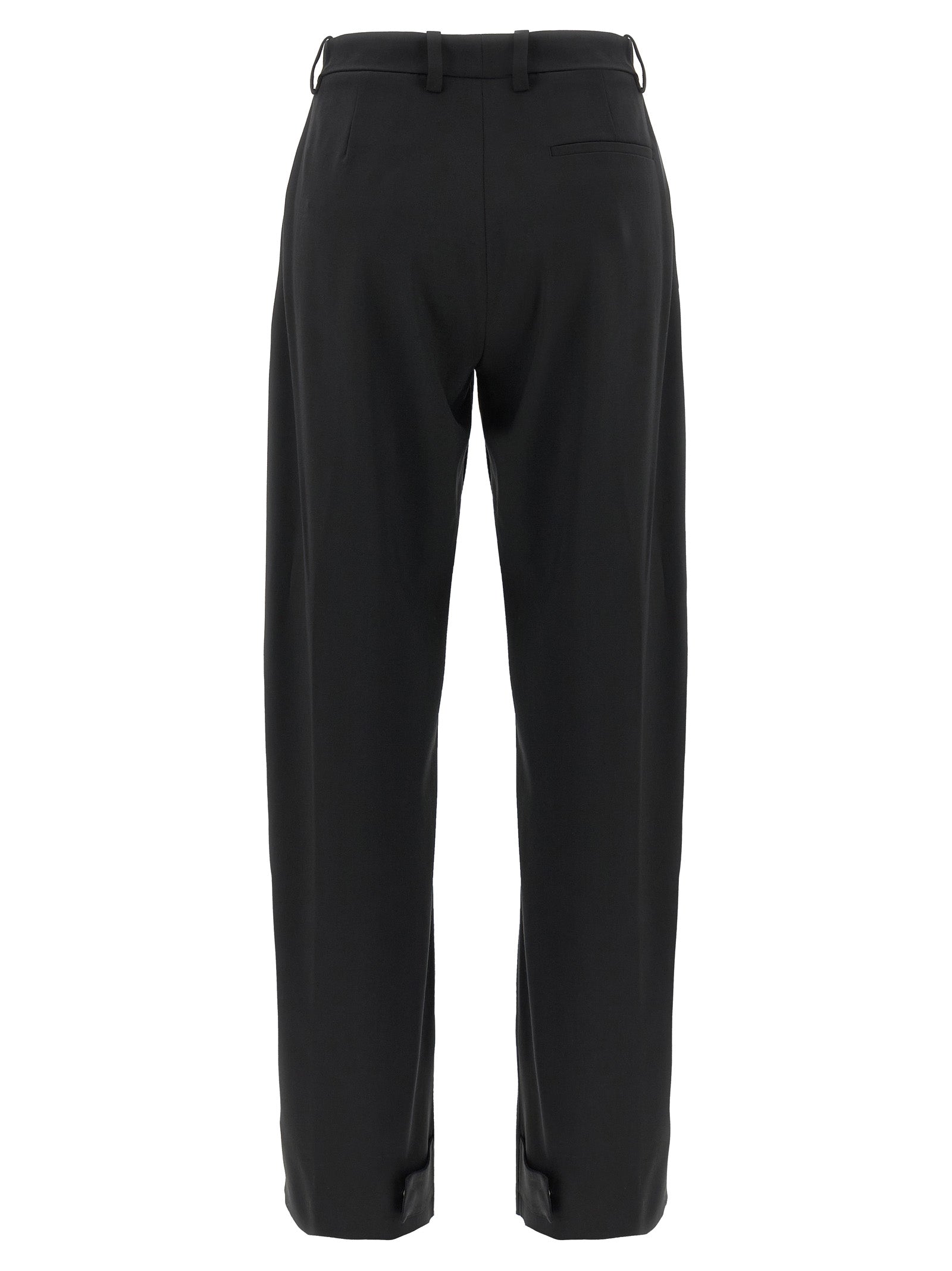 MONCLER GENIUS Schwarze Palazzo-Hose aus Polyester