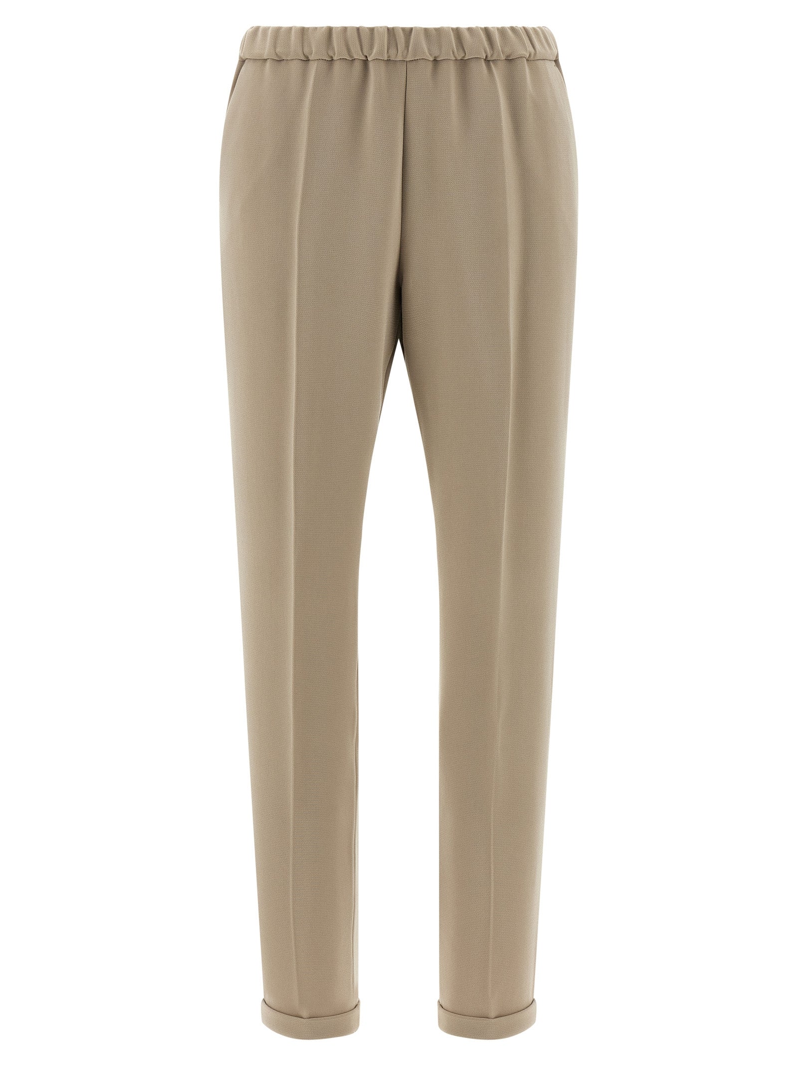 Alberto Biani Beige Triacetat Freizeithose
