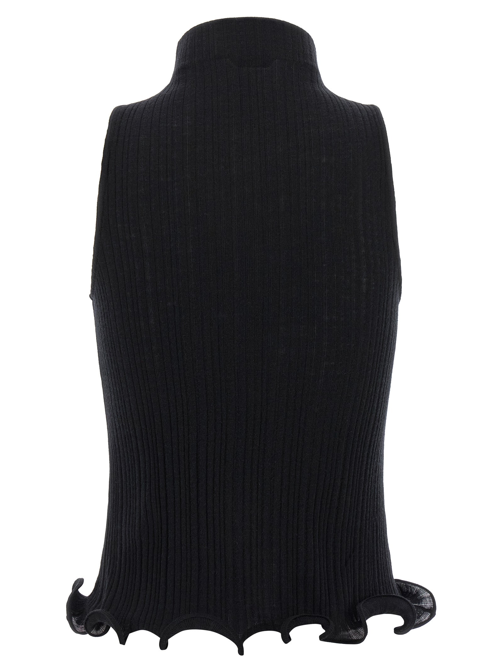Fendi Ärmelloses schwarzes T-Shirt aus Polyester