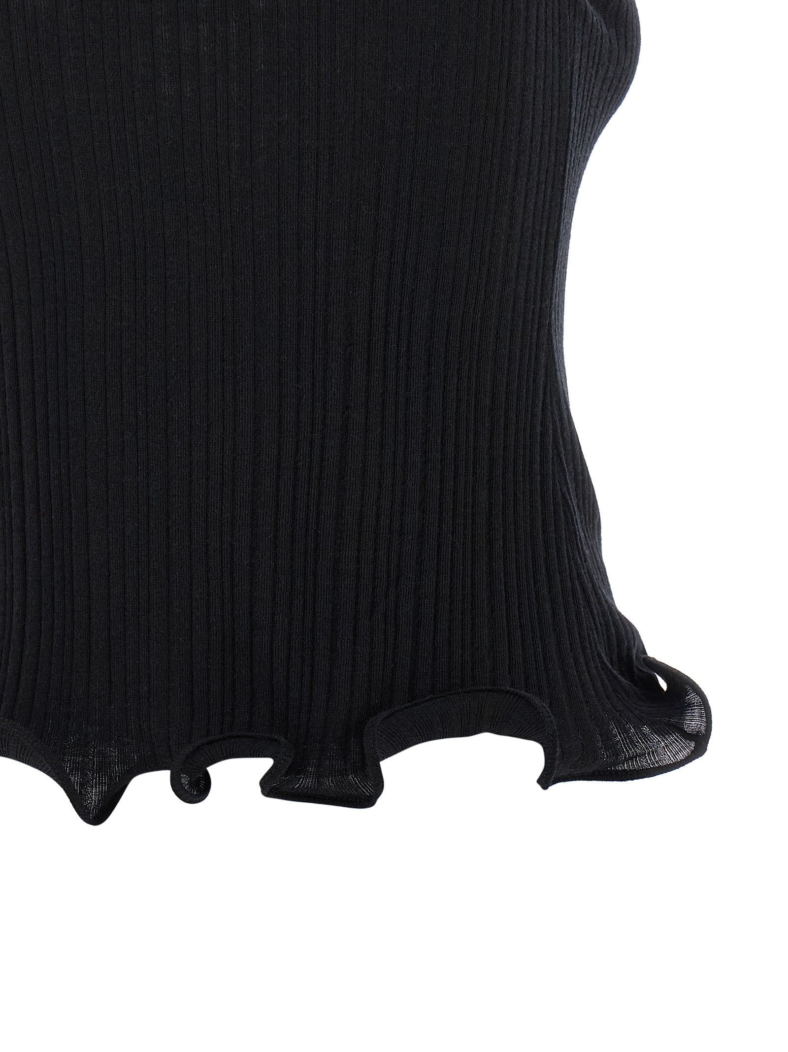 Fendi Ärmelloses schwarzes T-Shirt aus Polyester