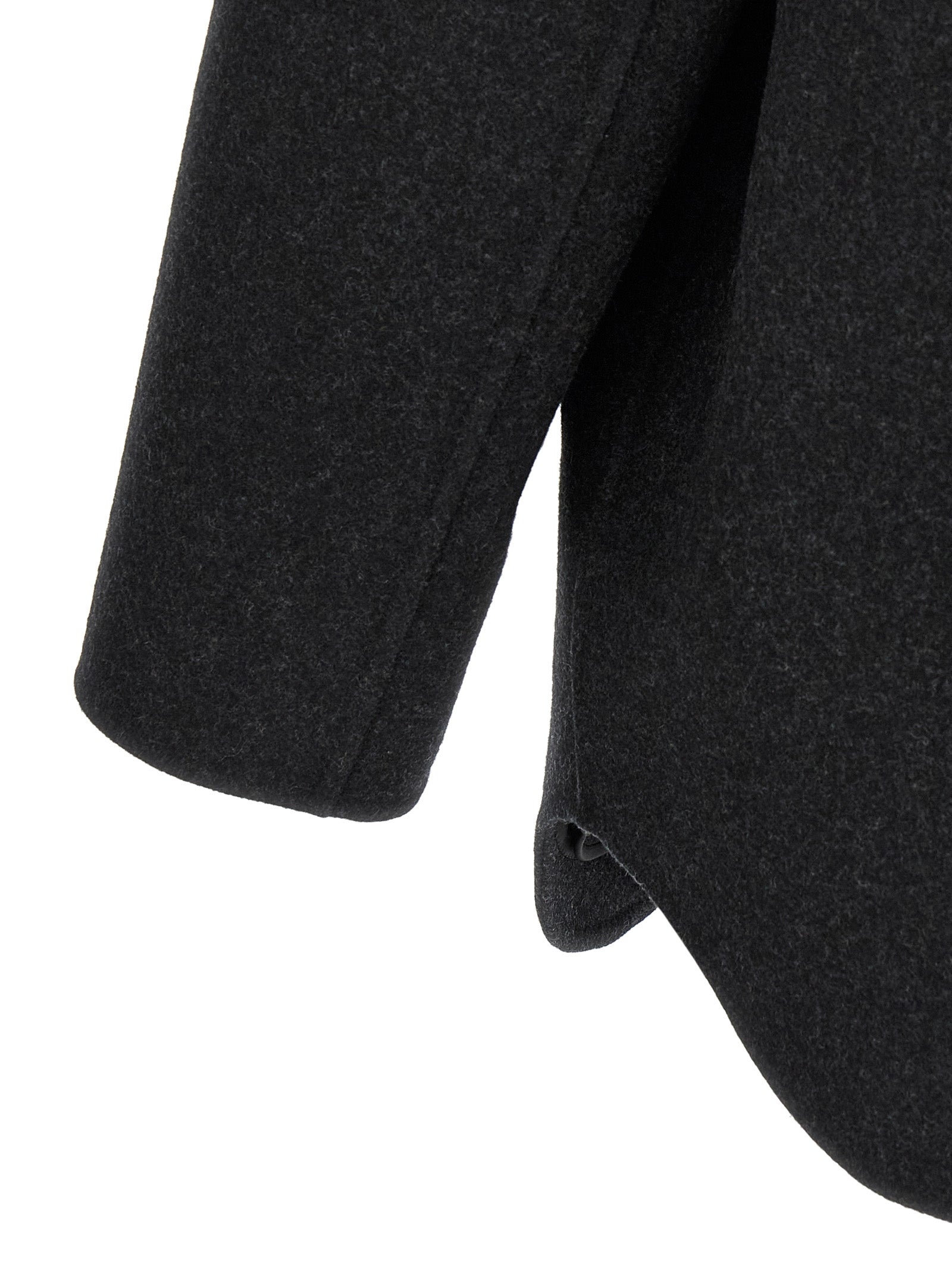 Fendi Grauer Wollmantel aus reiner Schurwolle