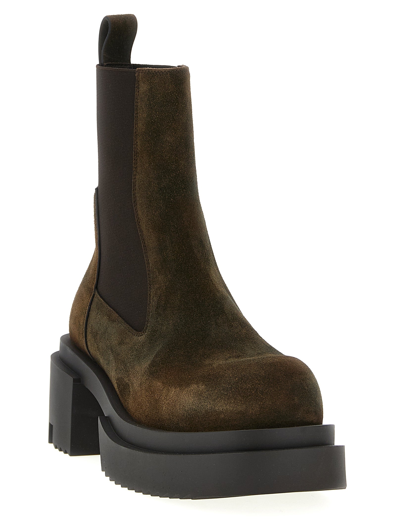 Rick Owens Chelsea Boots aus braunem Rindsleder