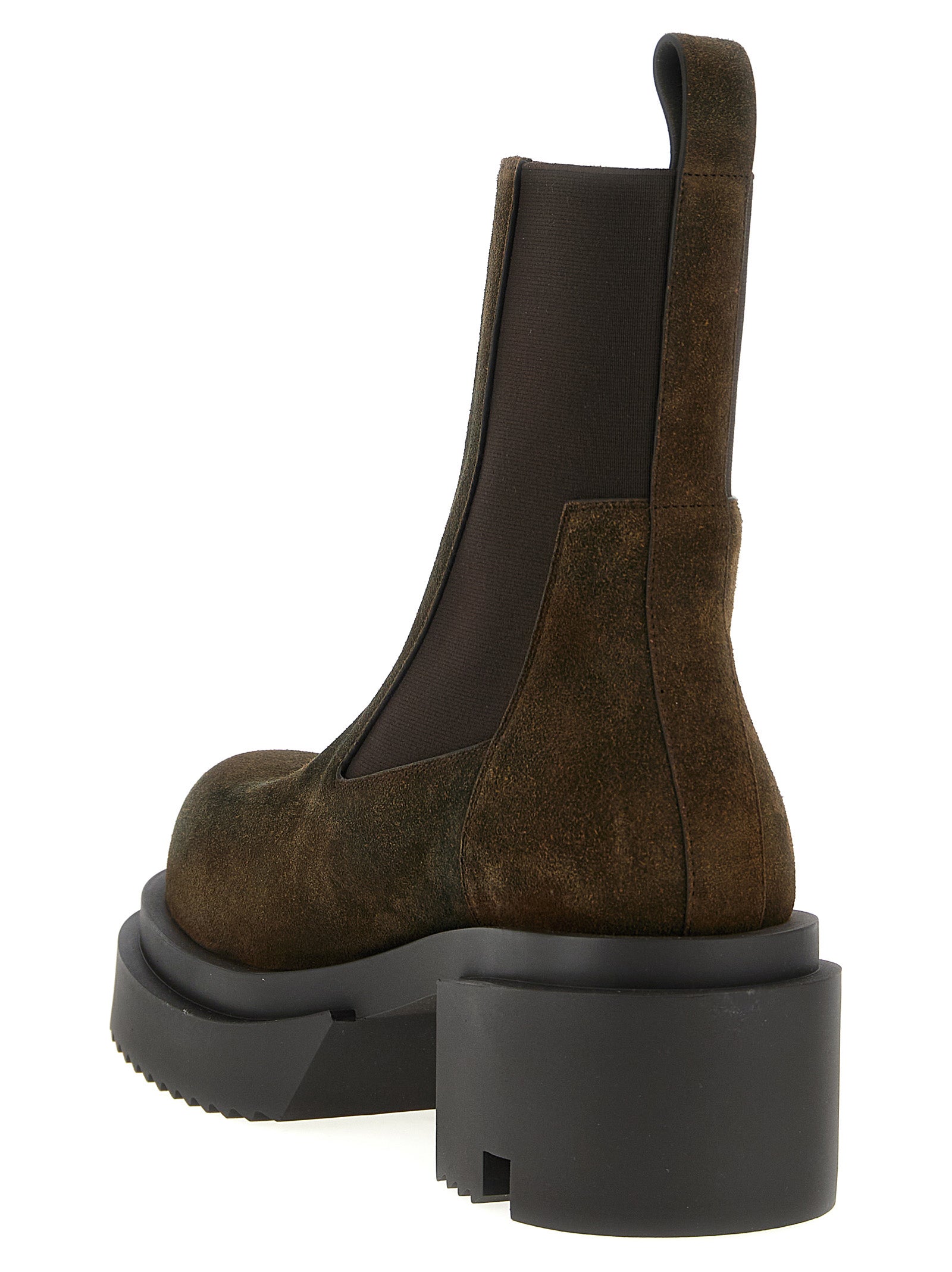 Rick Owens Chelsea Boots aus braunem Rindsleder
