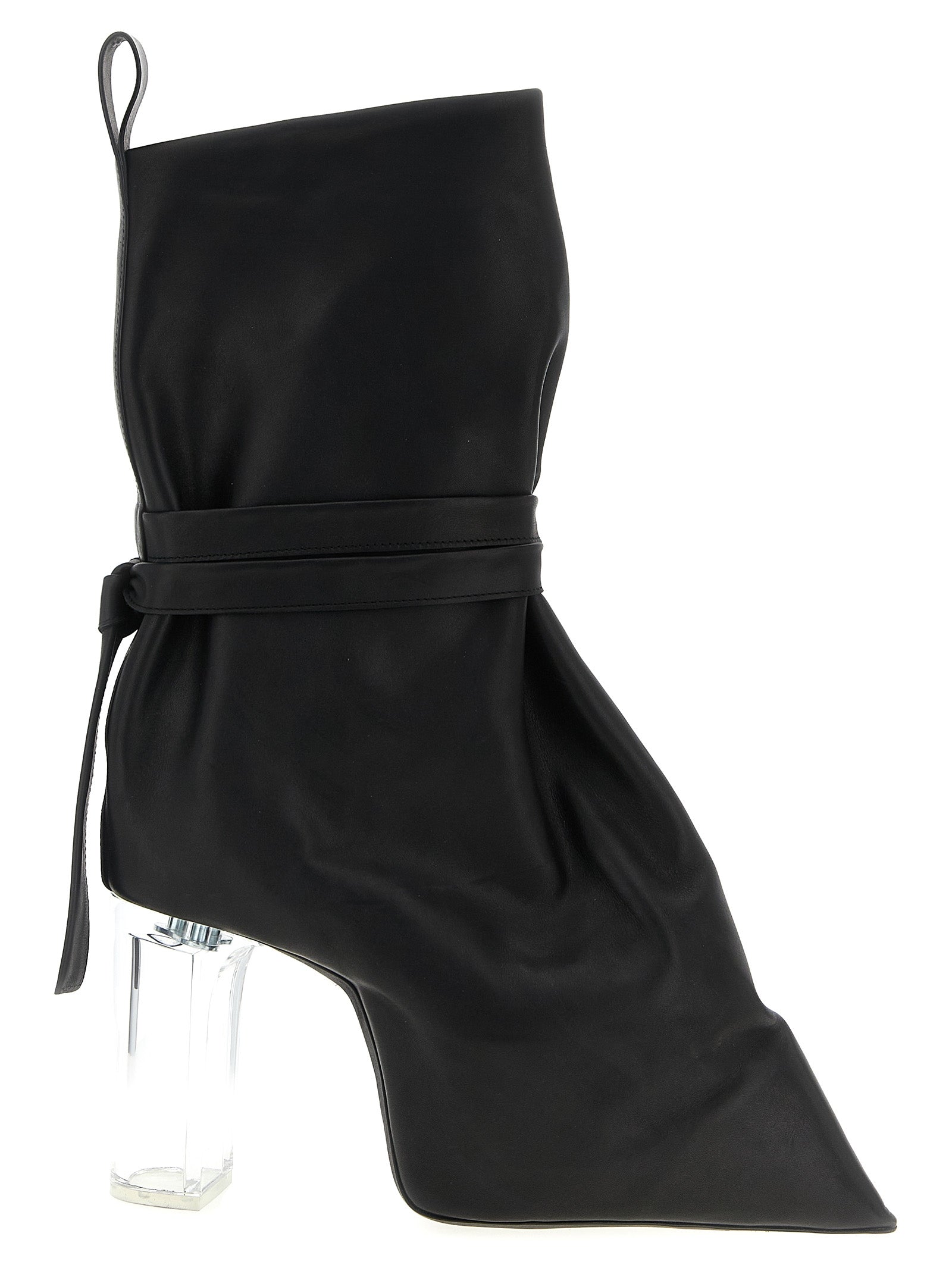 Rick Owens Schwarze Ankle Boots aus Rindsleder
