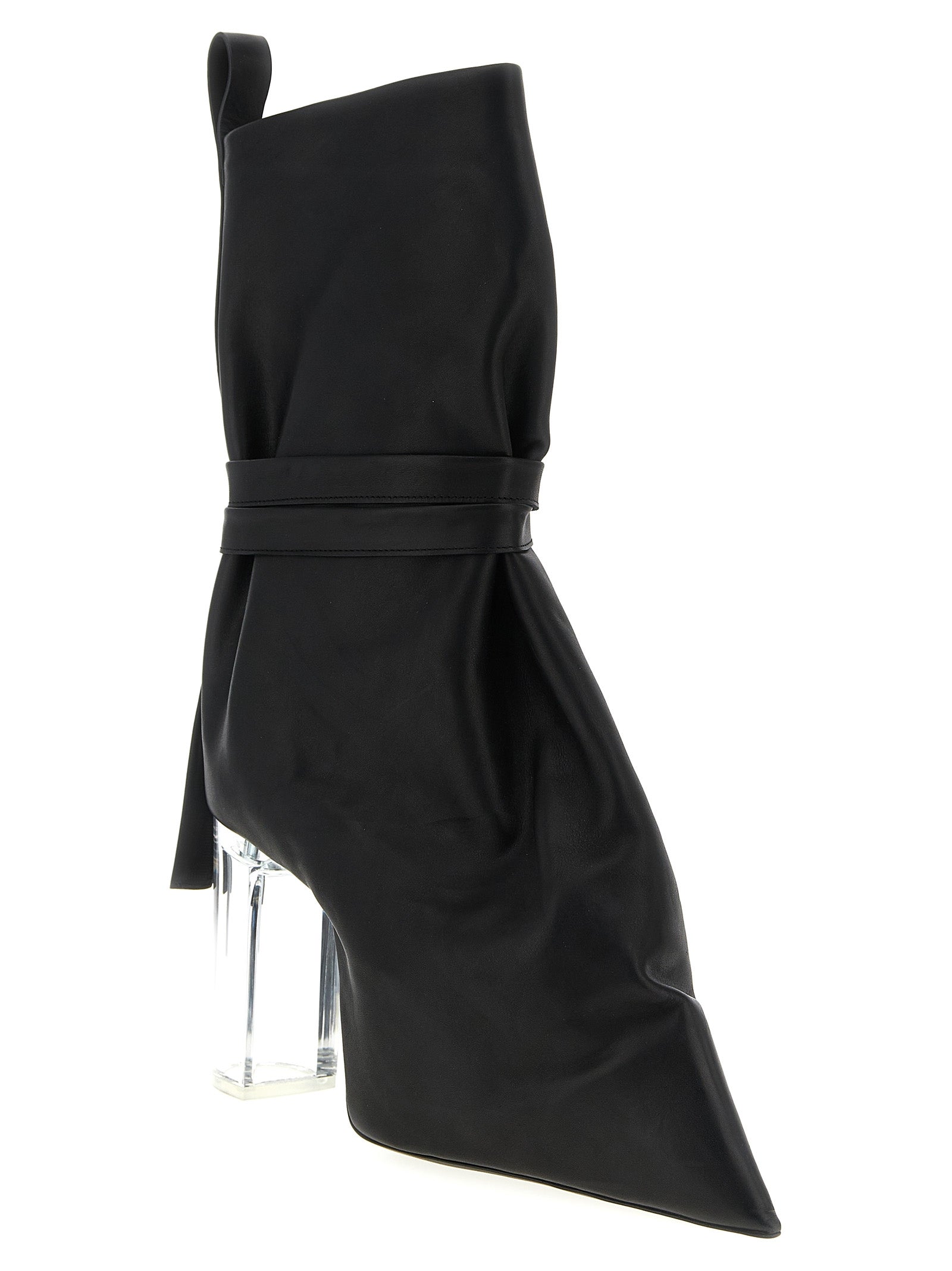 Rick Owens Schwarze Ankle Boots aus Rindsleder