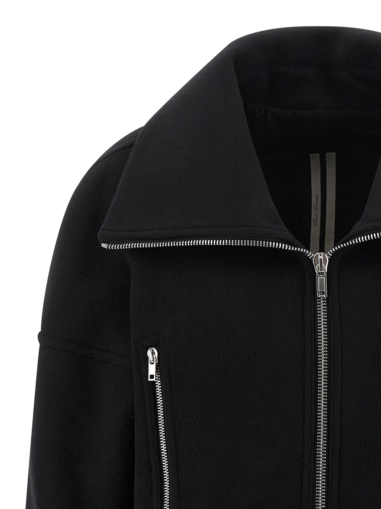 Rick Owens Schwarzer Wollmantel aus reiner Schurwolle