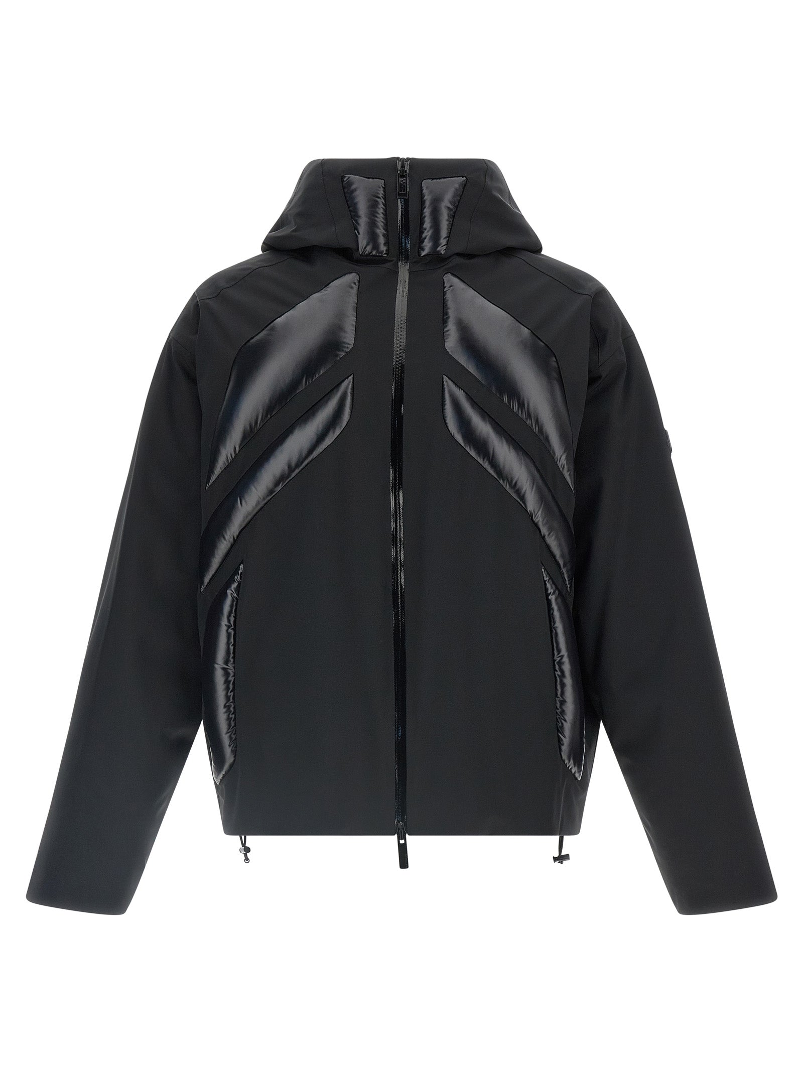 MONCLER GENIUS Schwarze Polyamid-Jacke in voller Länge