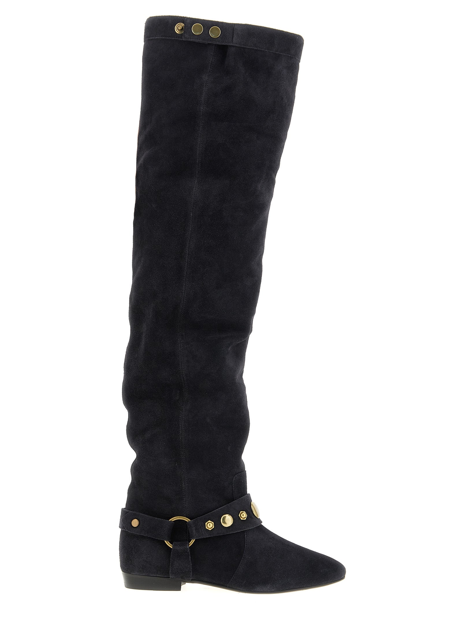 Isabel Marant Schwarzes Kalbsleder Over-the-Knee