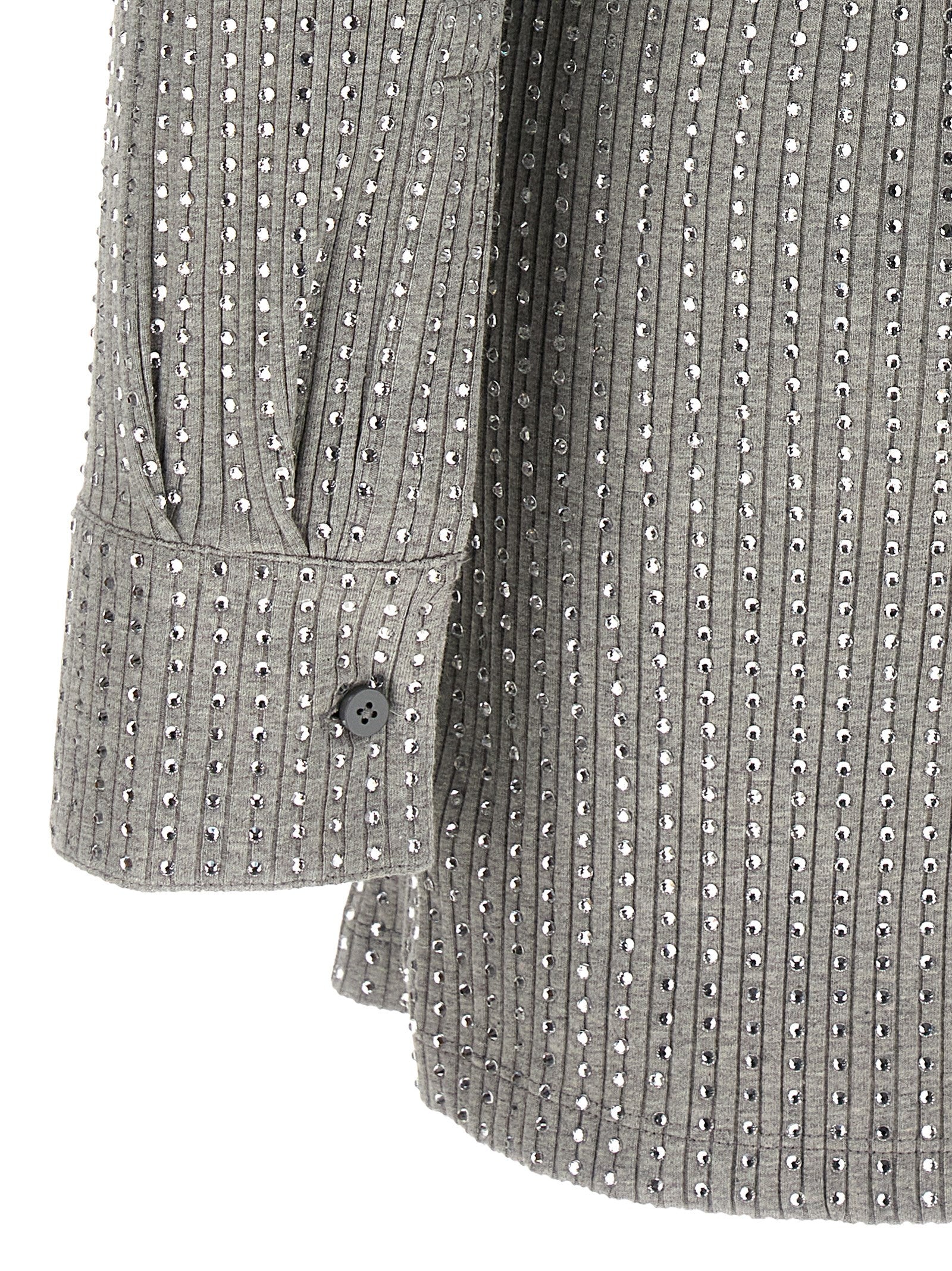 The Attico Graues Baumwoll-Kurzkleid