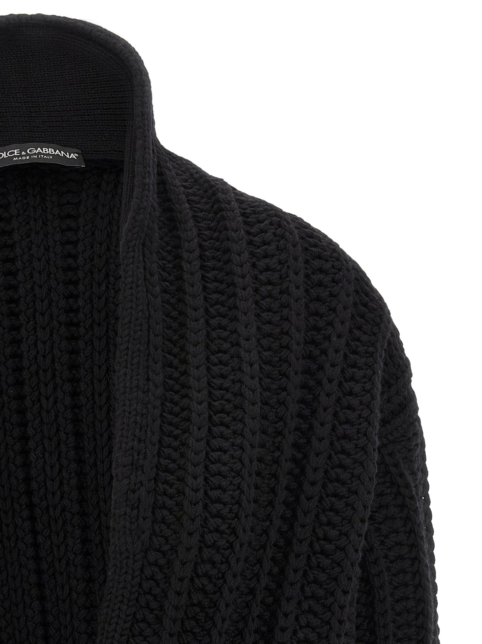 Dolce & Gabbana Schwarzer Cardigan aus Schurwolle