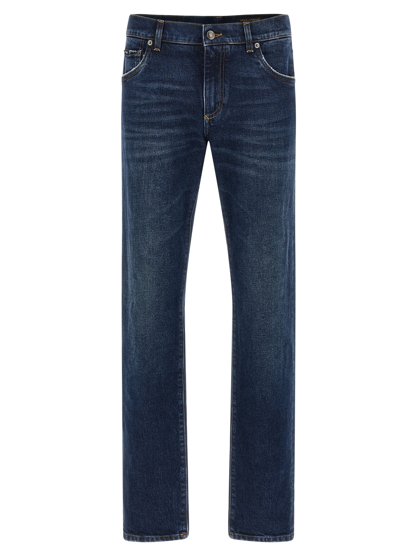 Dolce & Gabbana Blaue Jeans aus Baumwolle im geraden Schnitt