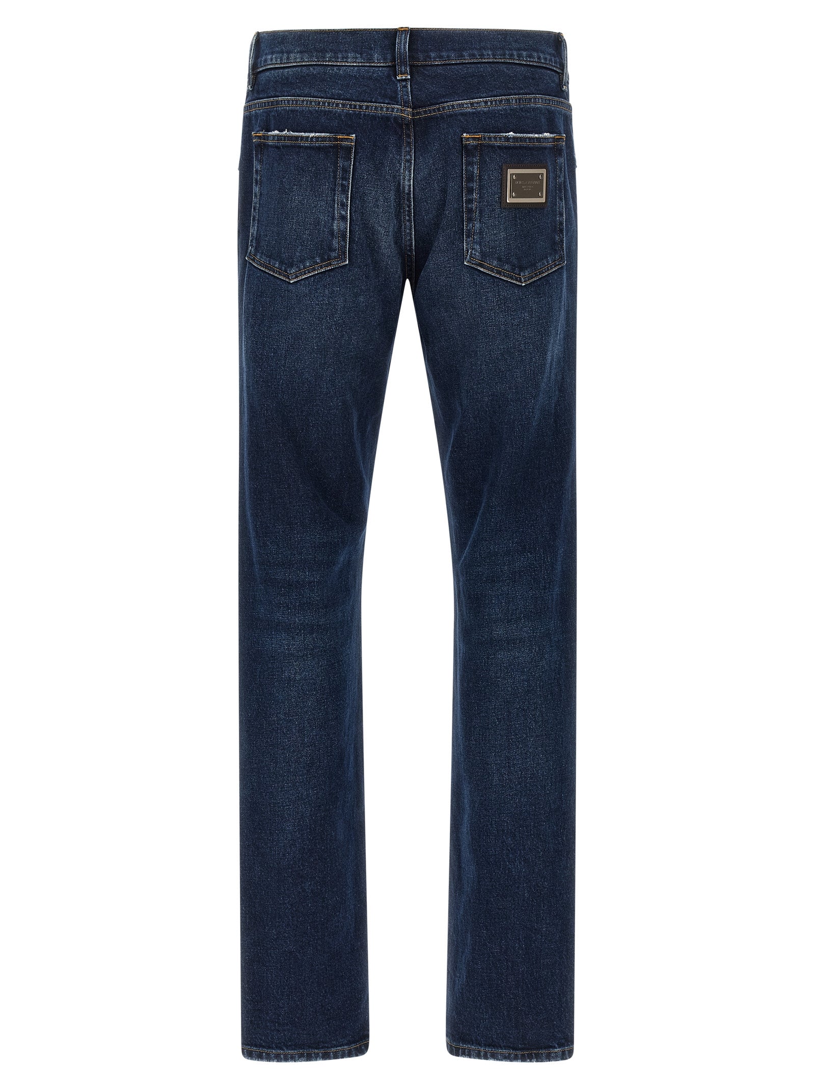 Dolce & Gabbana Blaue Jeans aus Baumwolle im geraden Schnitt