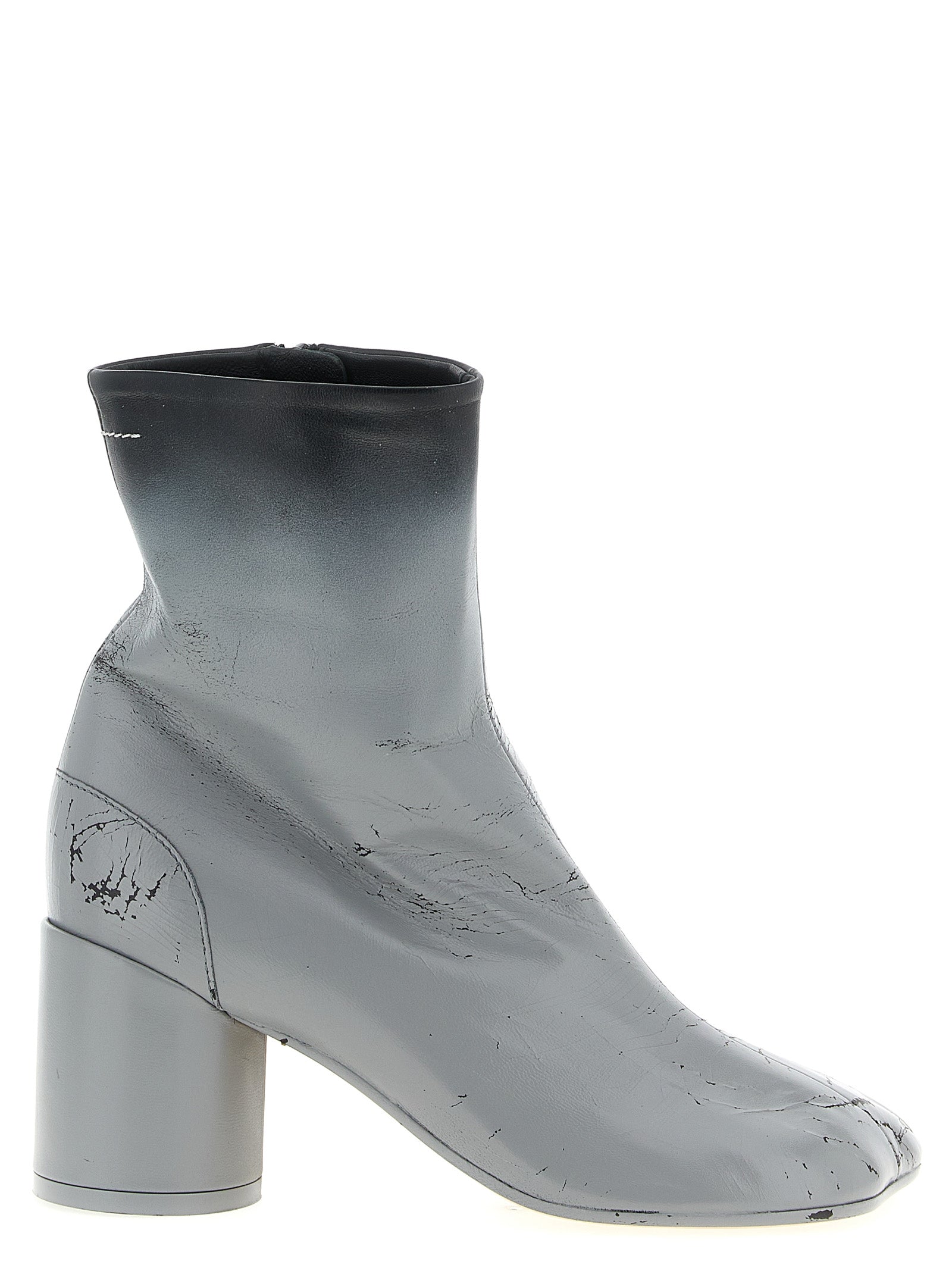 MM6 Maison Margiela Graue Lammleder-Stiefeletten