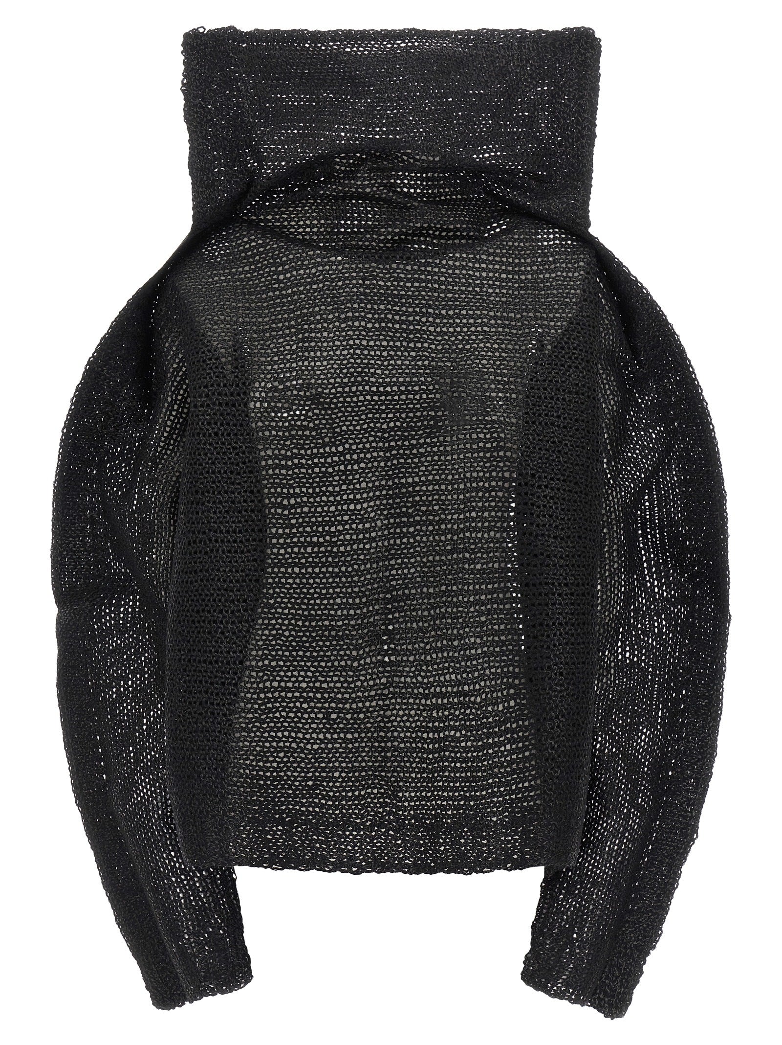 Issey Miyake Schwarzer Wollpullover