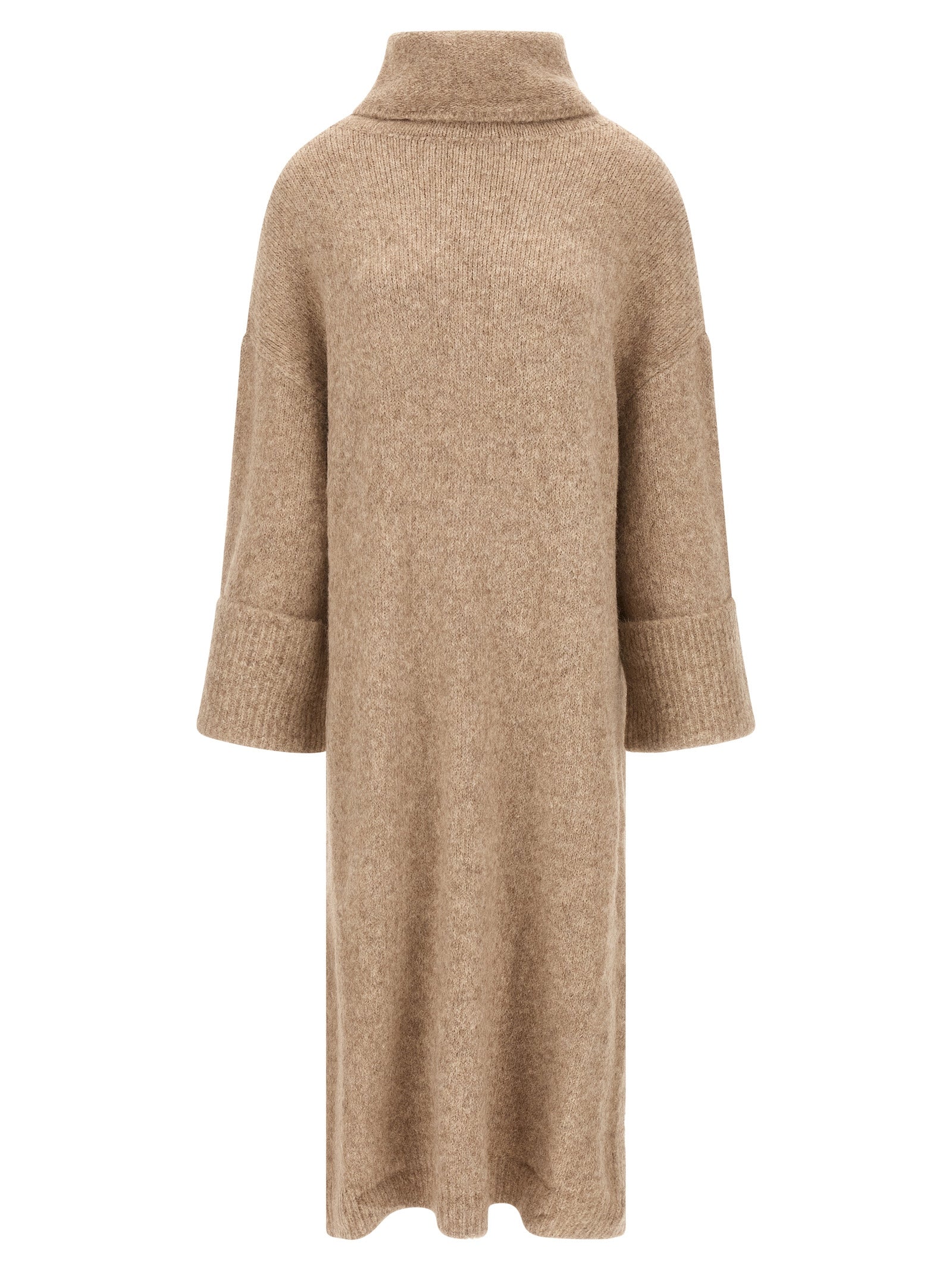 Entire Studios Beige Alpaka-Leder Midikleid