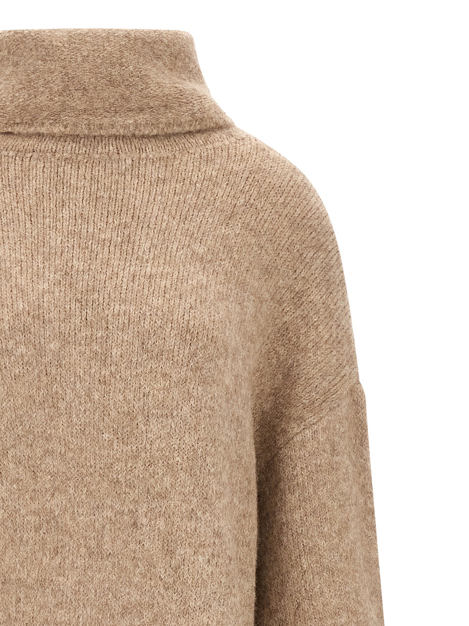 Entire Studios Beige Alpaka-Leder Midikleid