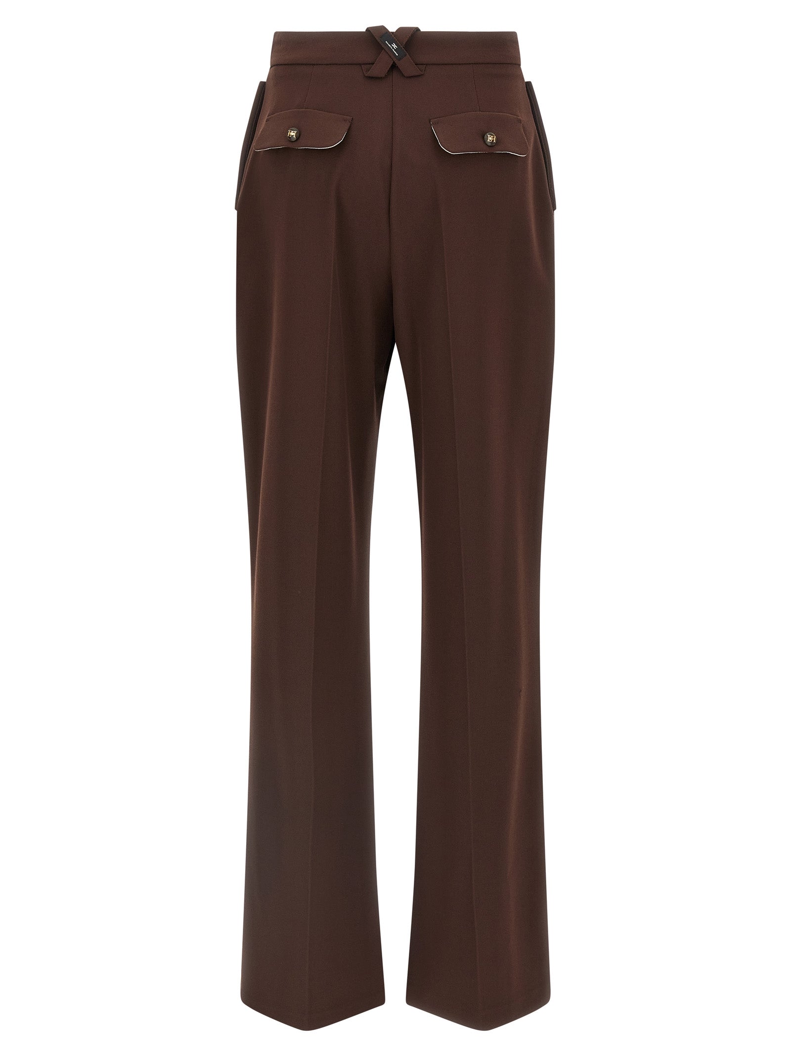 Elisabetta Franchi Braune Freizeithose aus Polyester