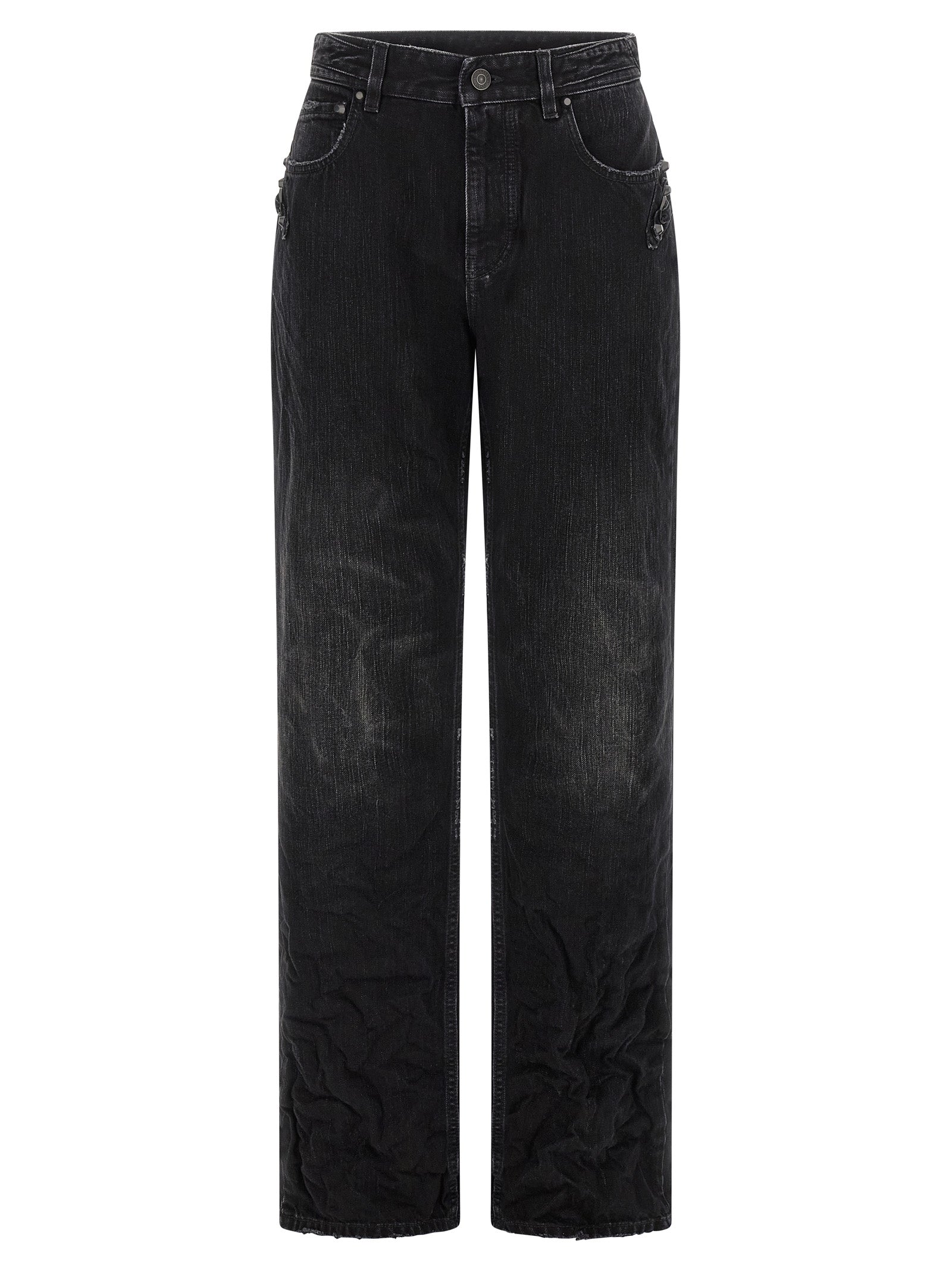 Balenciaga Schwarze Baumwoll-Jeans mit geradem Bein