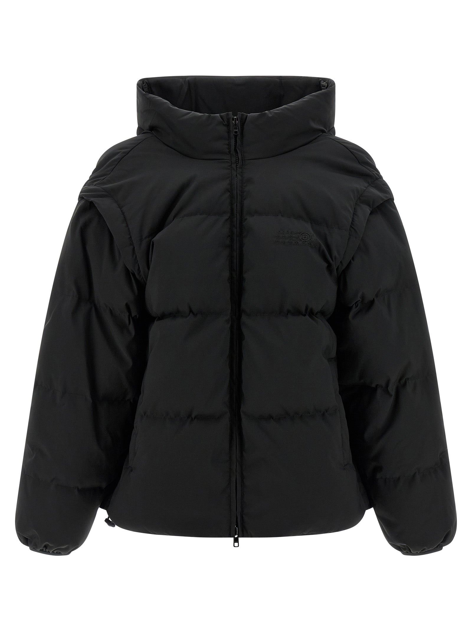 MM6 Maison Margiela Schwarze Polyester-Jacke in voller Länge