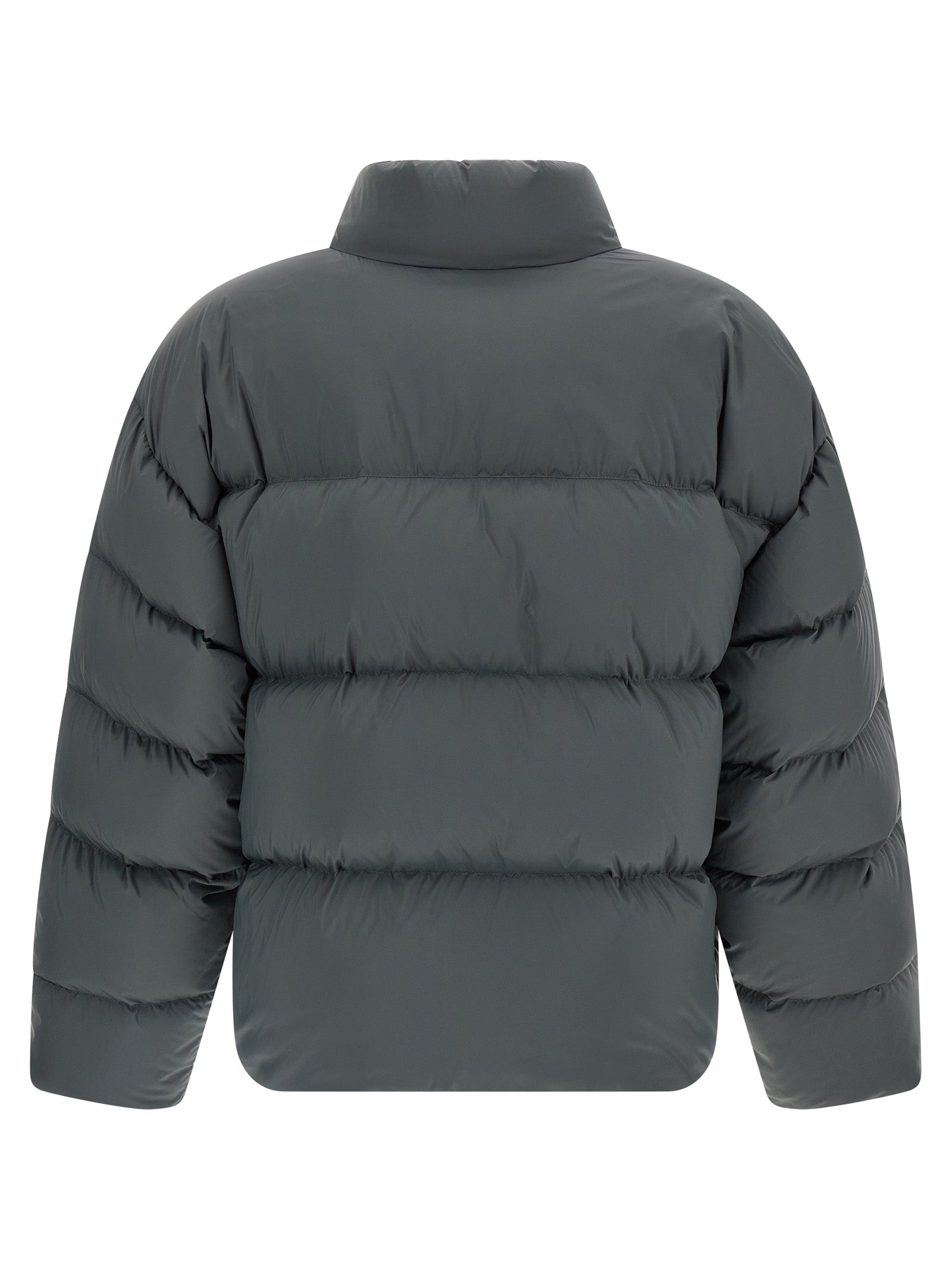 Balenciaga Graue Polyamid-Jacke in voller Länge