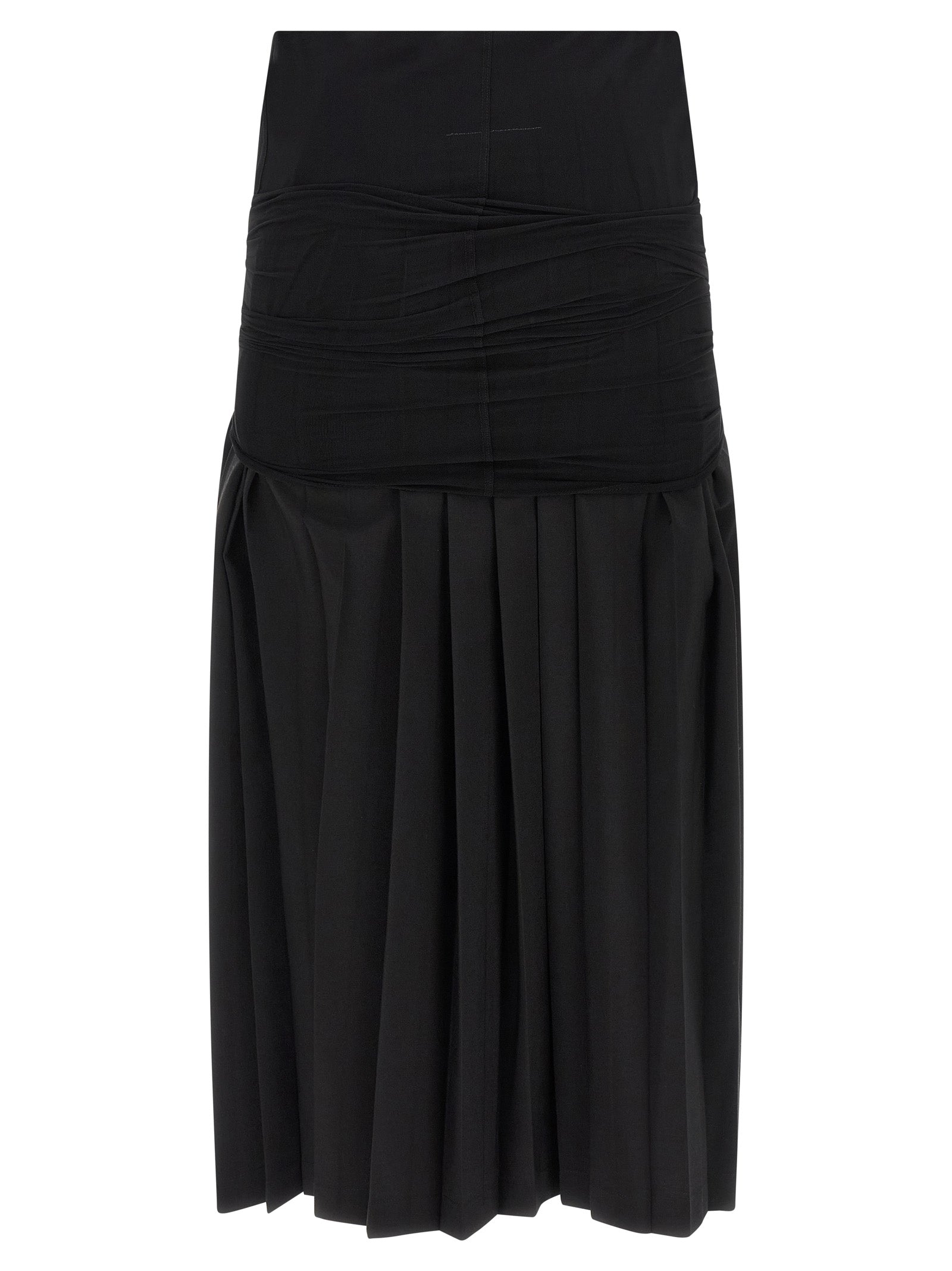 MM6 Maison Margiela Schwarzer Midirock aus Polyester