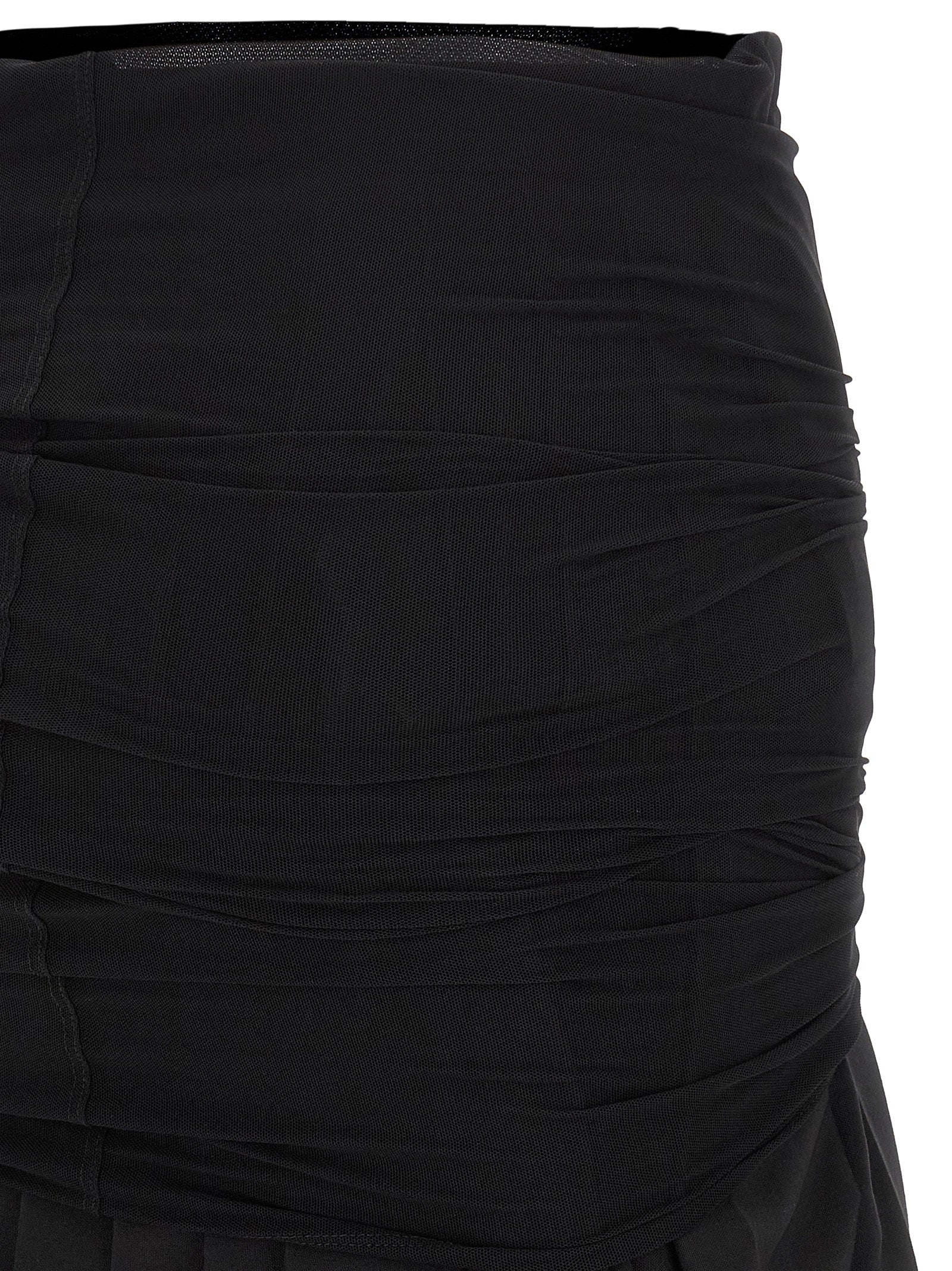MM6 Maison Margiela Schwarzer Midirock aus Polyester