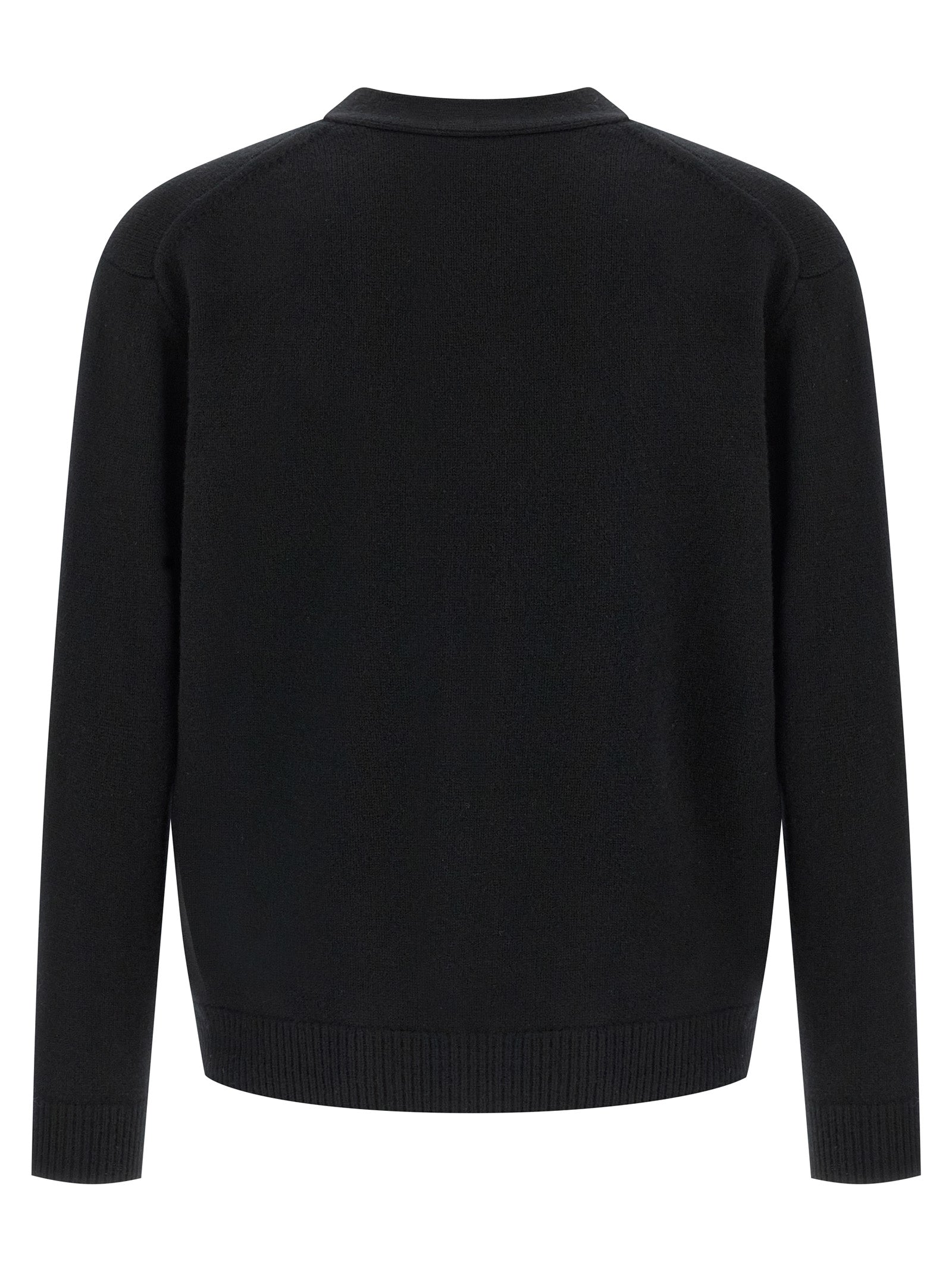Maison Kitsuné Schwarzer Cardigan aus Merinowolle