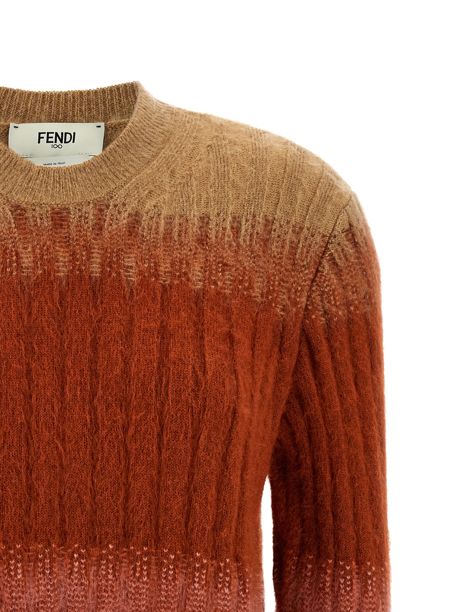 Fendi Mehrfarbige Wollstrickjacke
