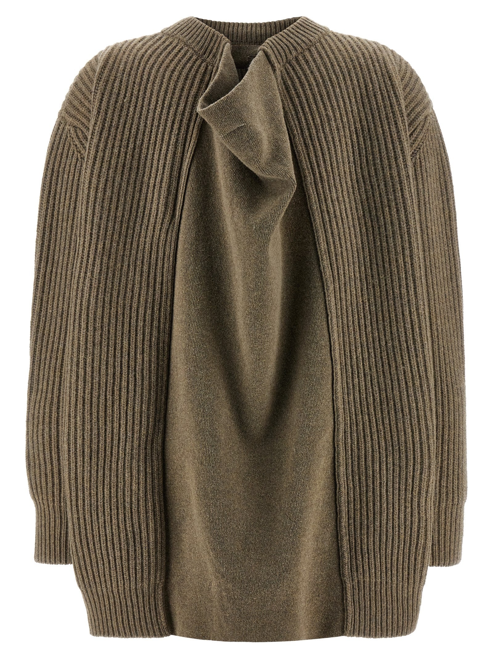 MM6 Maison Margiela Kurzes Kleid aus beiger Schurwolle