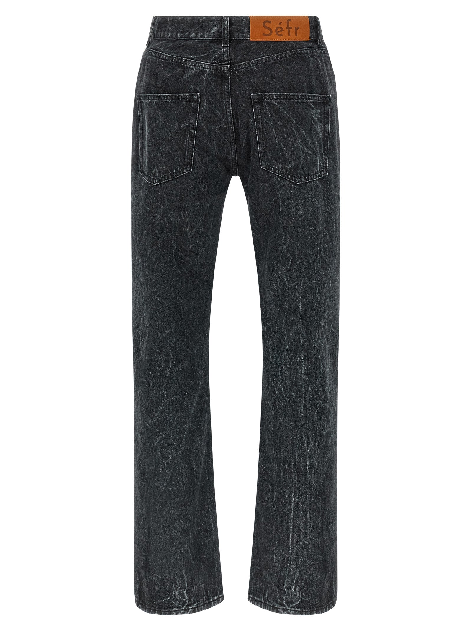 SÉFR Schwarze Baumwoll-Jeans mit geradem Bein