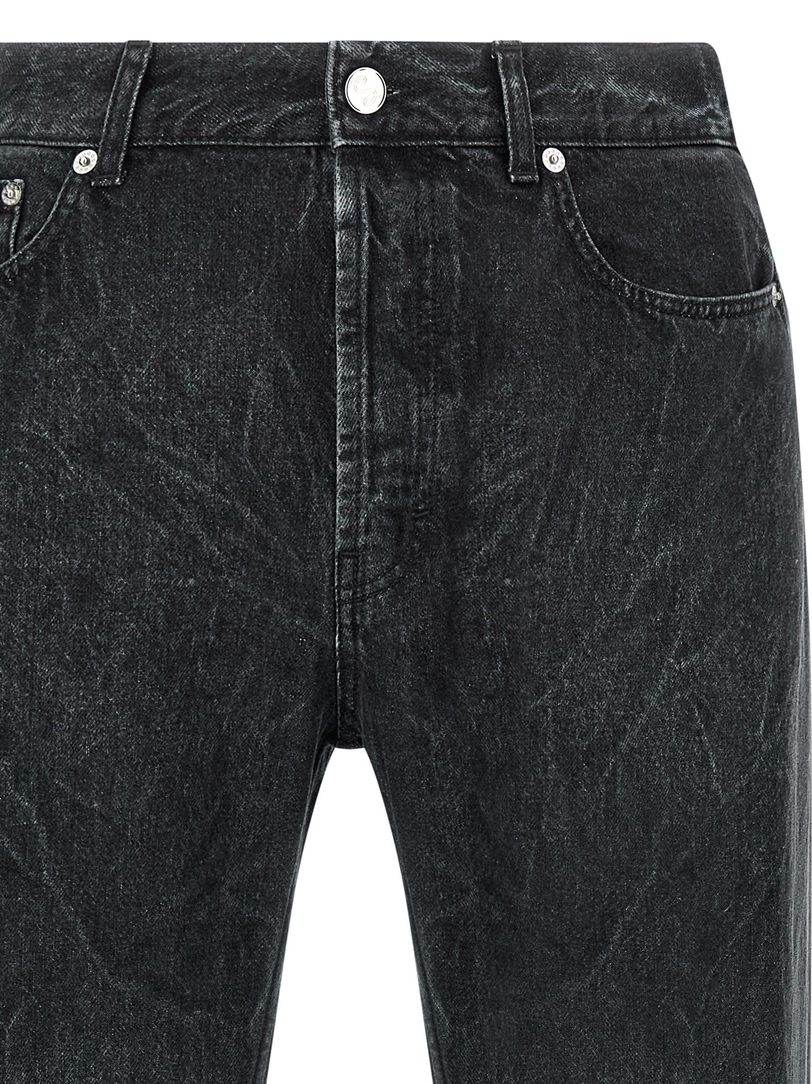 SÉFR Schwarze Baumwoll-Jeans mit geradem Bein