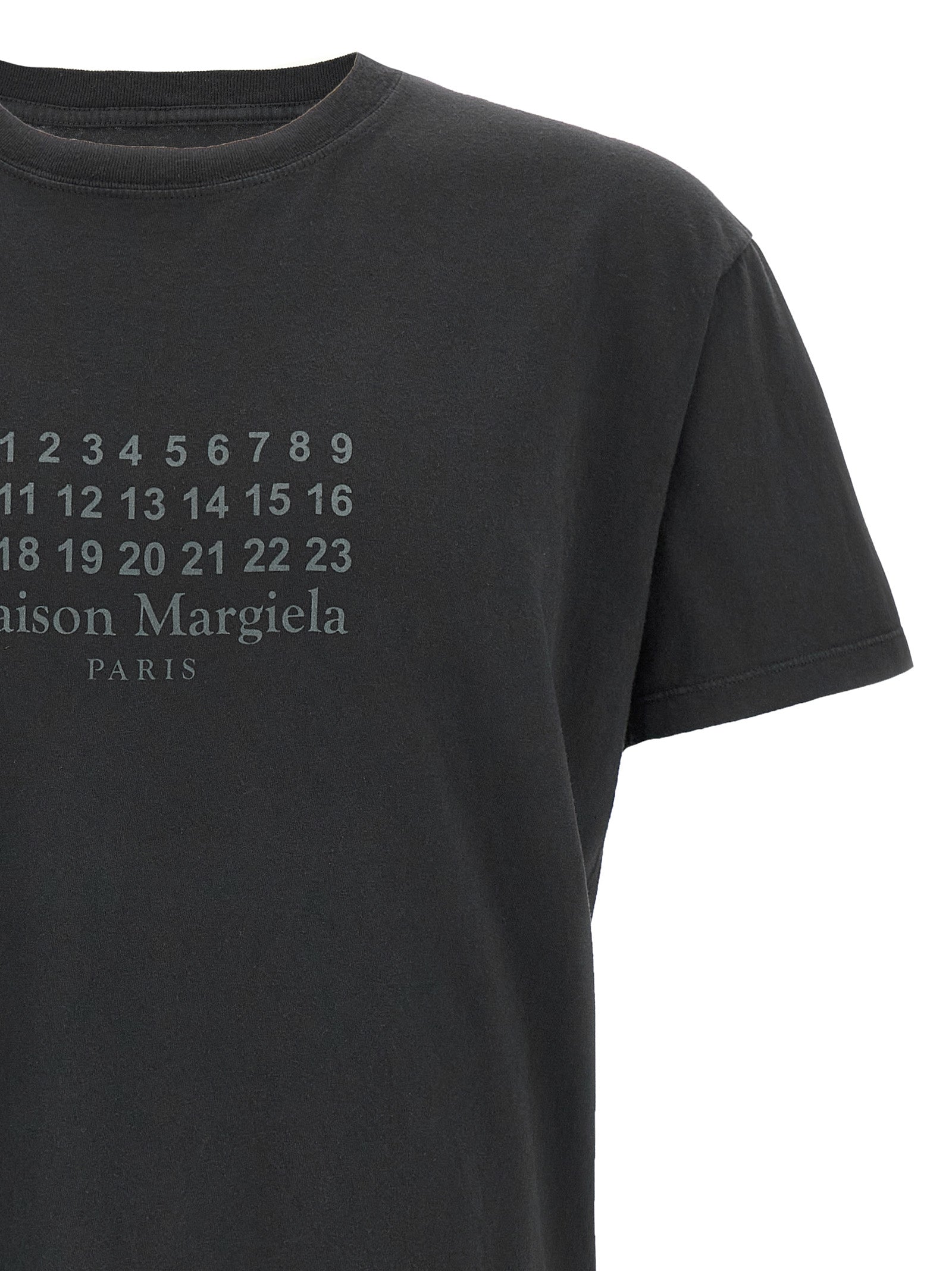 Maison Margiela Schwarzes Baumwoll-T-Shirt