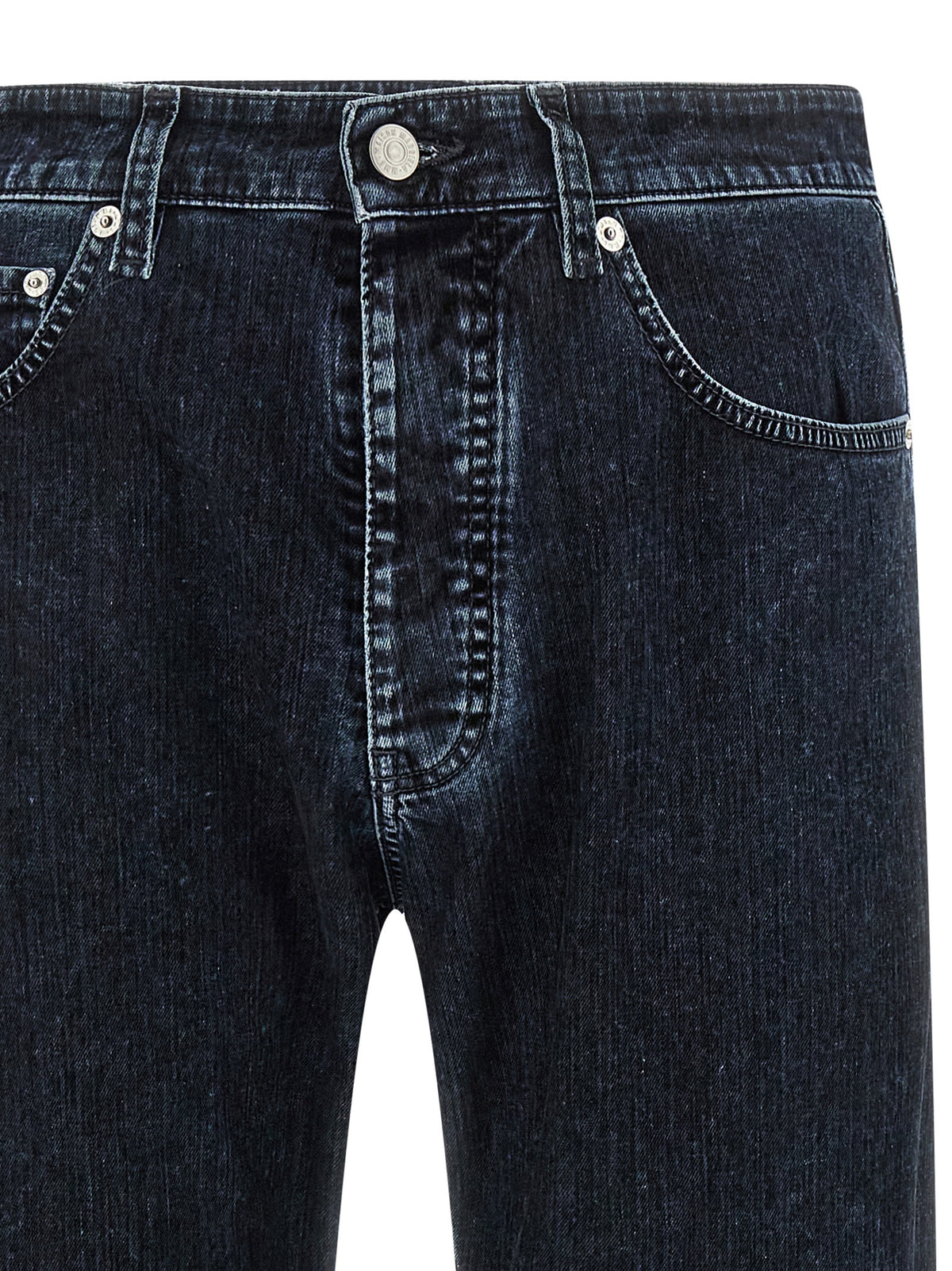 MM6 Maison Margiela Schwarze Baumwoll-Jeans mit geradem Bein