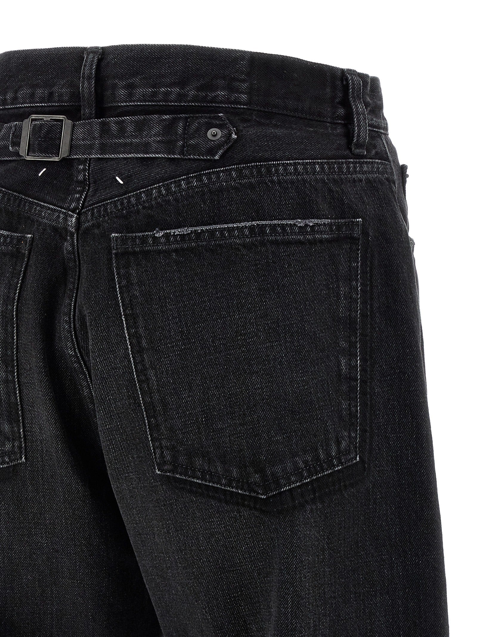 Maison Margiela Schwarze Baumwoll-Jeans mit geradem Bein
