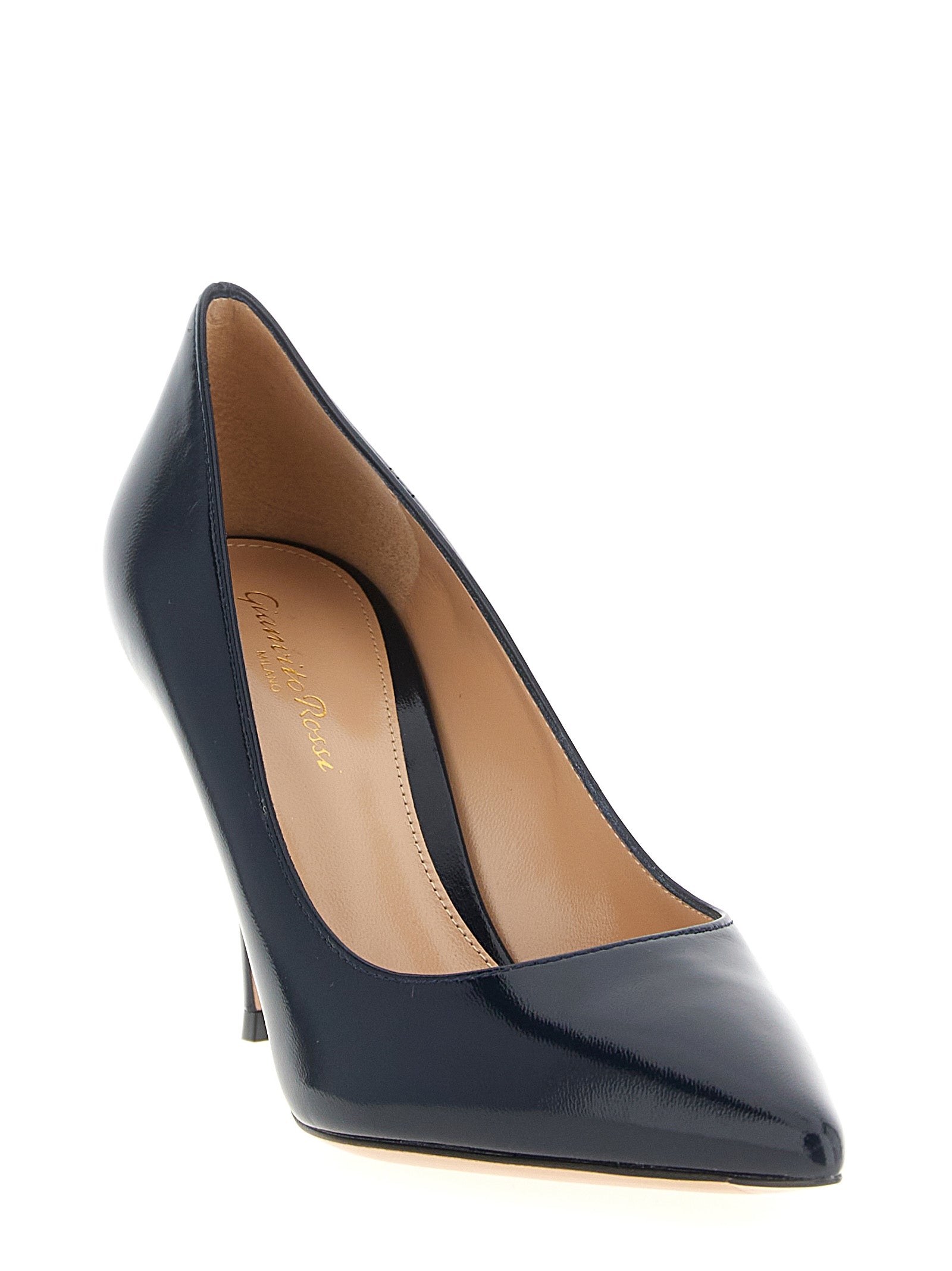 Gianvito Rossi Blaue Pumps aus Lammleder mit hohem Absatz