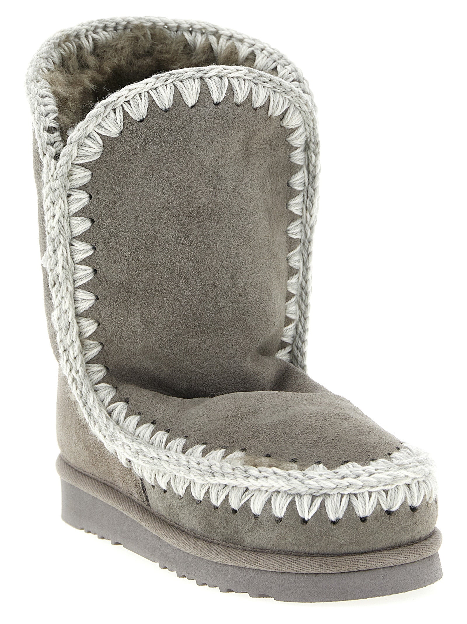 Mou Graue Lammleder-Stiefeletten