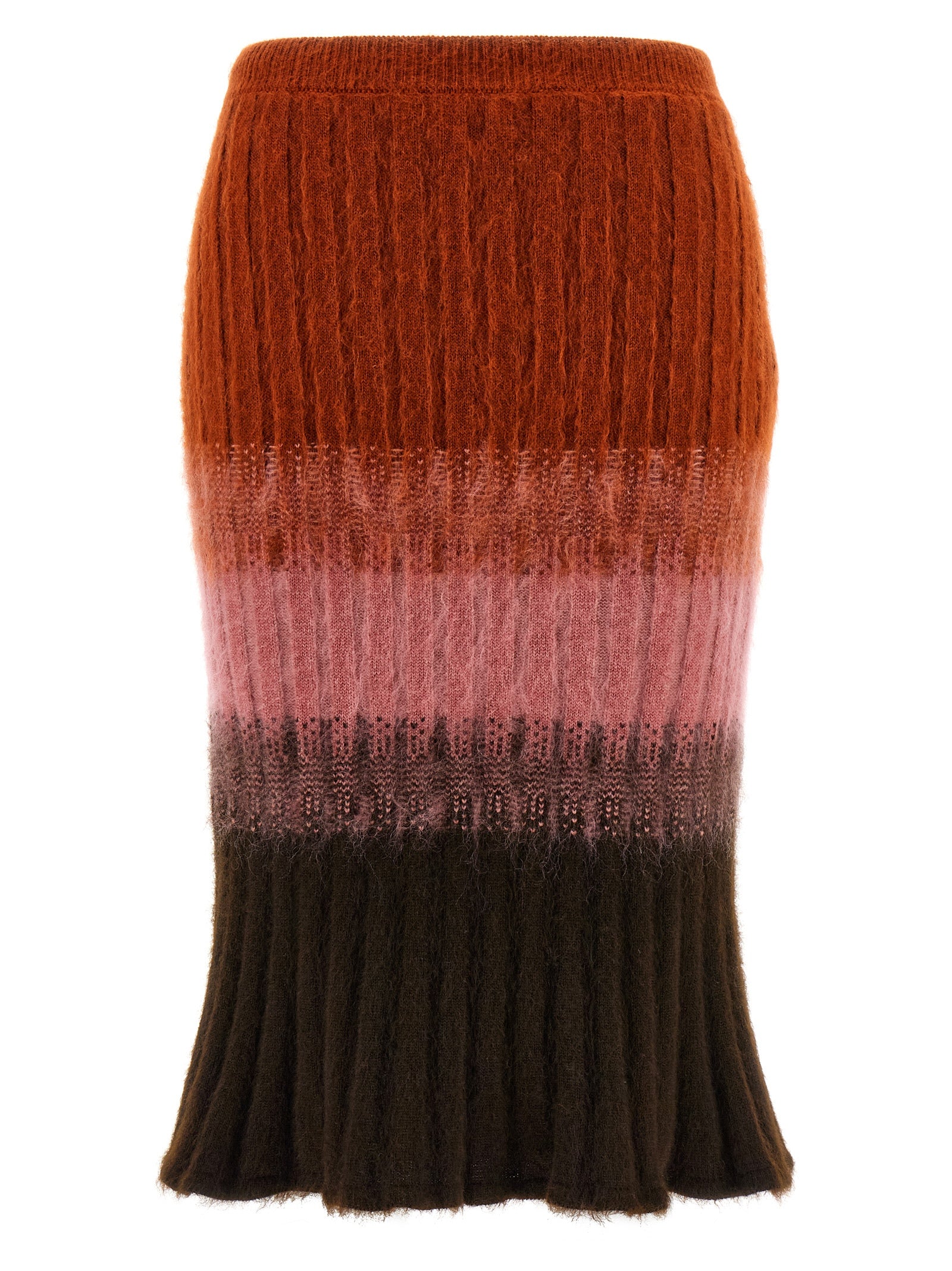 Fendi Midilanger Rock aus mehrfarbiger Wolle